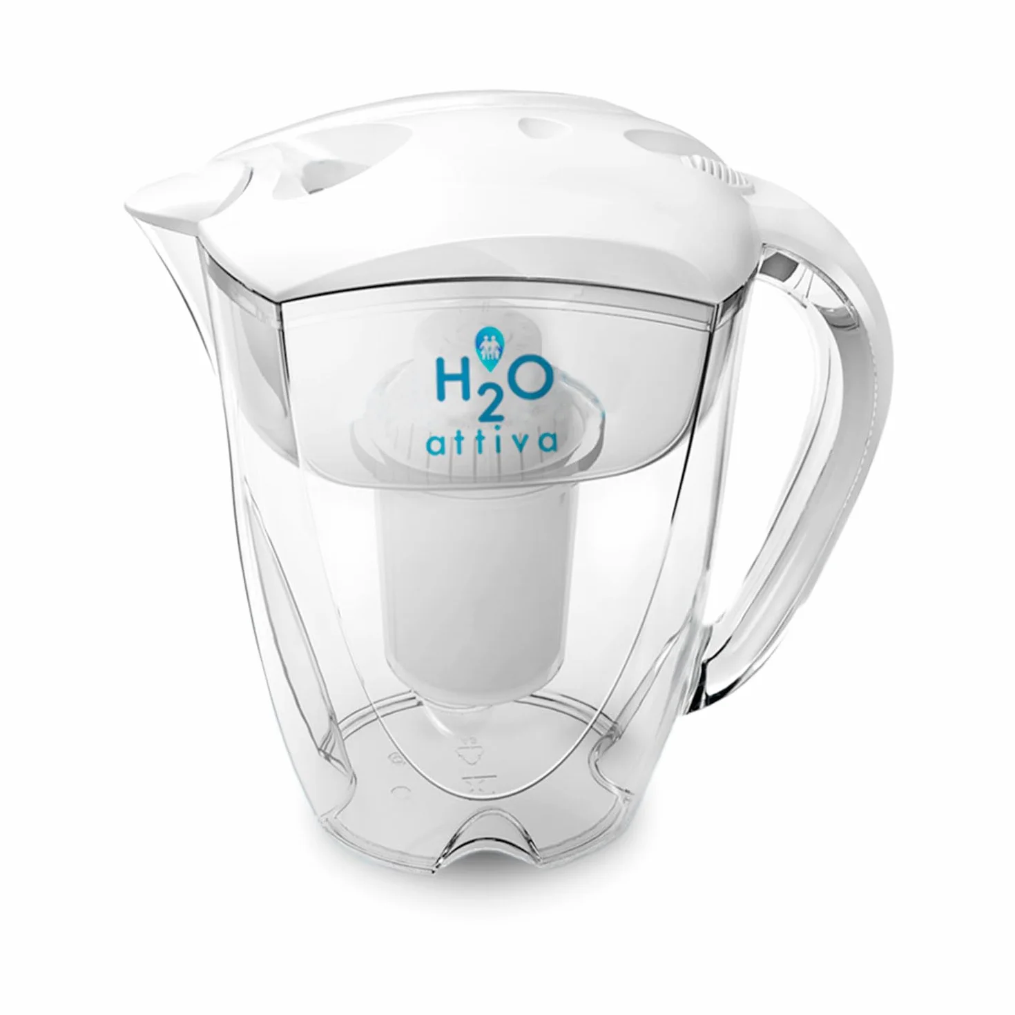 Filtro de agua activo H2O, agua hidratada, alcalino, ionizado, limpiado naturalmente, alto valor de pH, 1 filtro de larga duración, sistema de filtración multietapa, Tritan, sin BPA, capacidad de 3,5