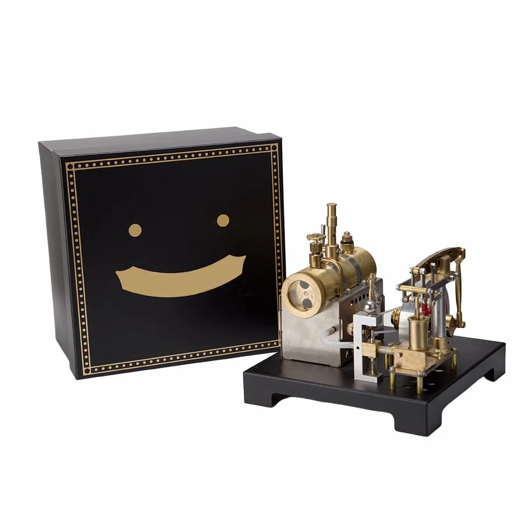 BuildCubes Kit de construcción de máquina de vapor, modelo de máquina de vapor estacionaria con caldera horizontal, kit educativo científico para adultos y jóvenes a partir de 16 años