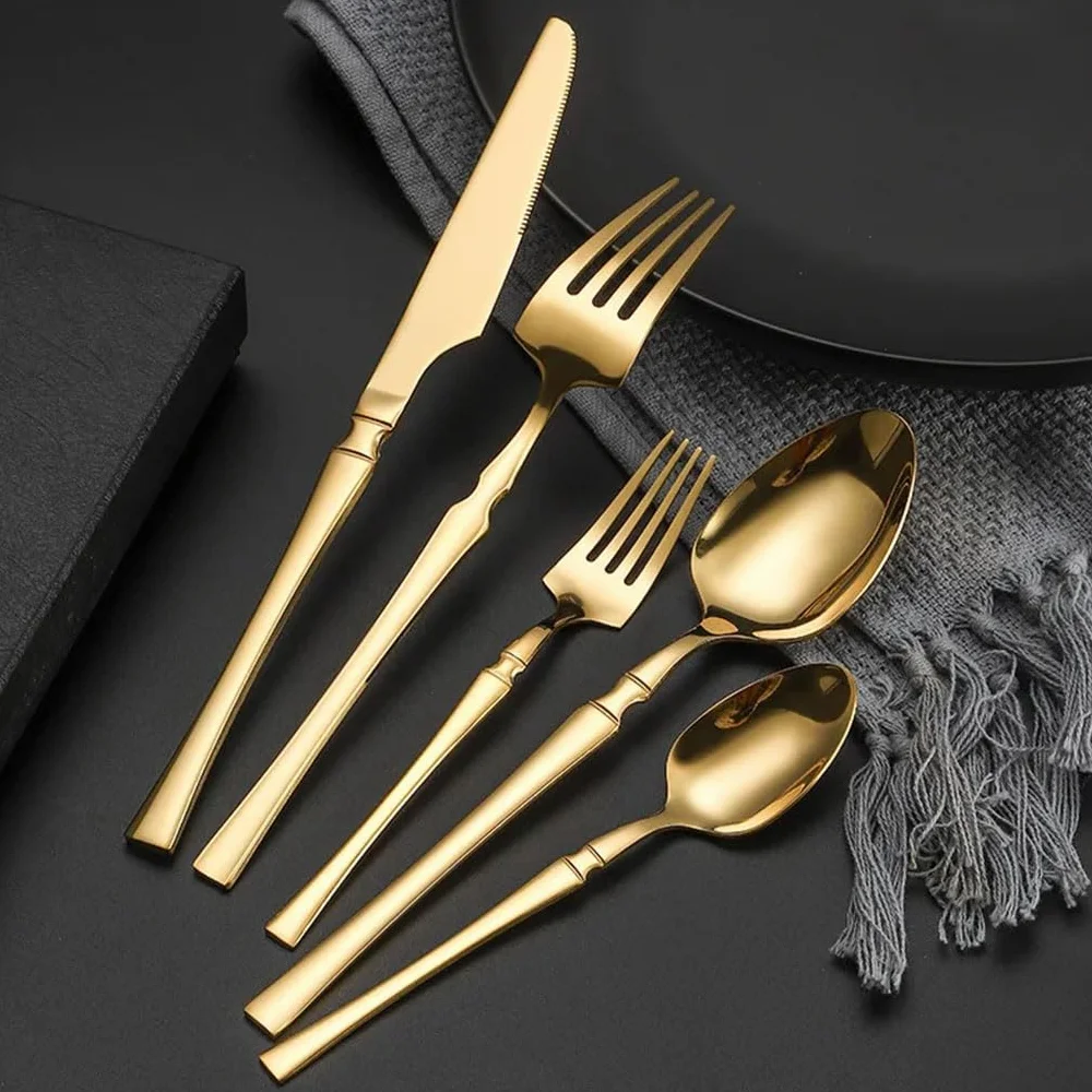 Vajilla De Acero Inoxidable De 30 Uds., Juego De Cuchillo Para Carne Y Tenedor, Cuchara Para Postre, Restaurante De Banquetes De Hotel