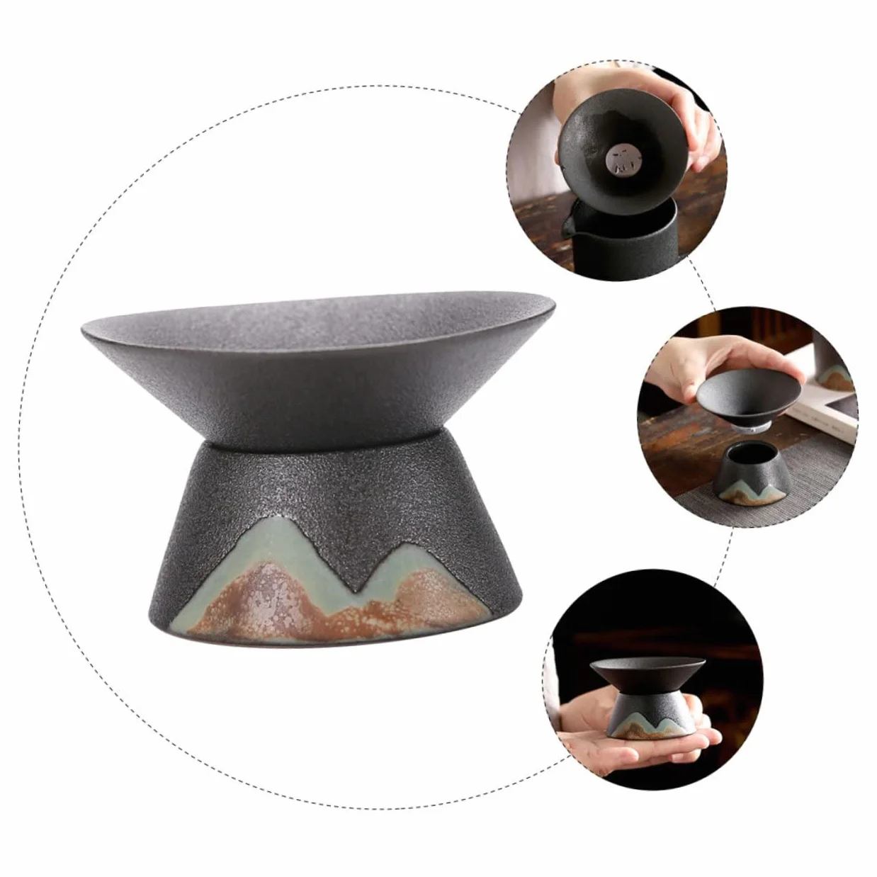 Gatuida 3piezas Infusor De De Cerámica Decorativo Filtro Natural Para Infusiones y Accesorio De Artesanal Para Casa