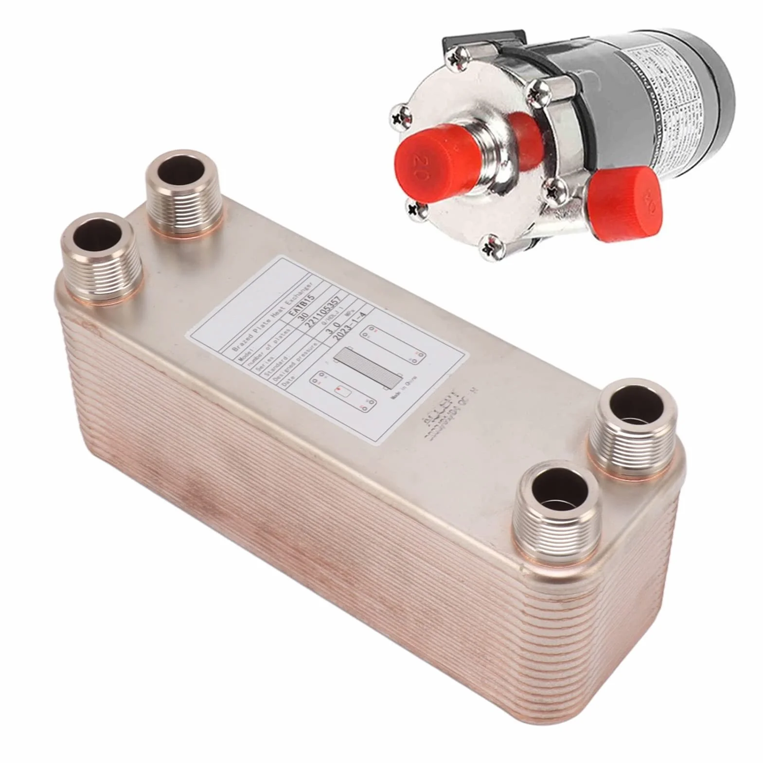 Topyond Enfriador De Placas Enfriador De Cerveza De Agua Pequeño Intercambiador De Calor De Placas Soldadas De Acero Inoxidable Enfriador De Mosto para Calentador De Agua De Mosto De Cerveza