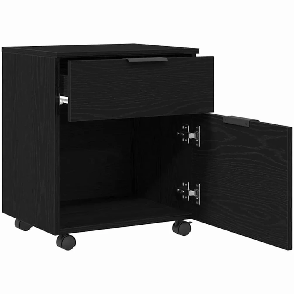 Genérico Gabinete para Archivos con cajón Roble Negro 45 x 38 x 54 cm,Mobiliario,Armarios y almacenamiento-862771