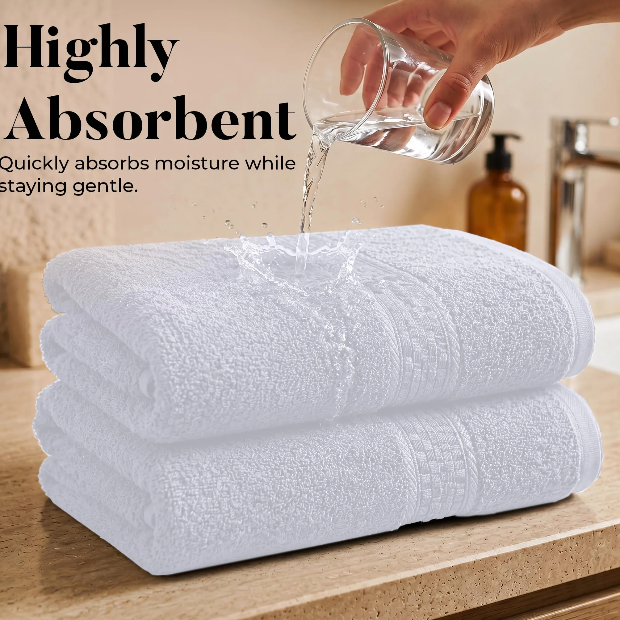 Dan River Juego de 3 Toallas de baño de 100% algodón de Lujo, máxima Comodidad y absorción para baño, Juego de Toallas de baño de Lujo para el hogar y el SPA (27 x 54 Pulgadas),