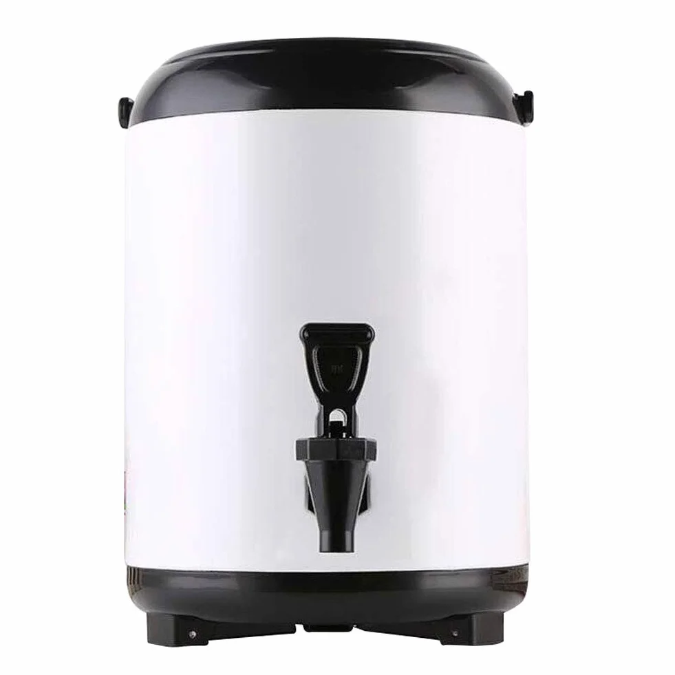 Barril Aislado Hervidor Bebidas Calientes, 8L/10L, Cubo de Termo Barril de Té con Leche, Doméstico y Comercial de Doble Capa, Mantener Caliente y Frío, 304 Acero Inoxidable
