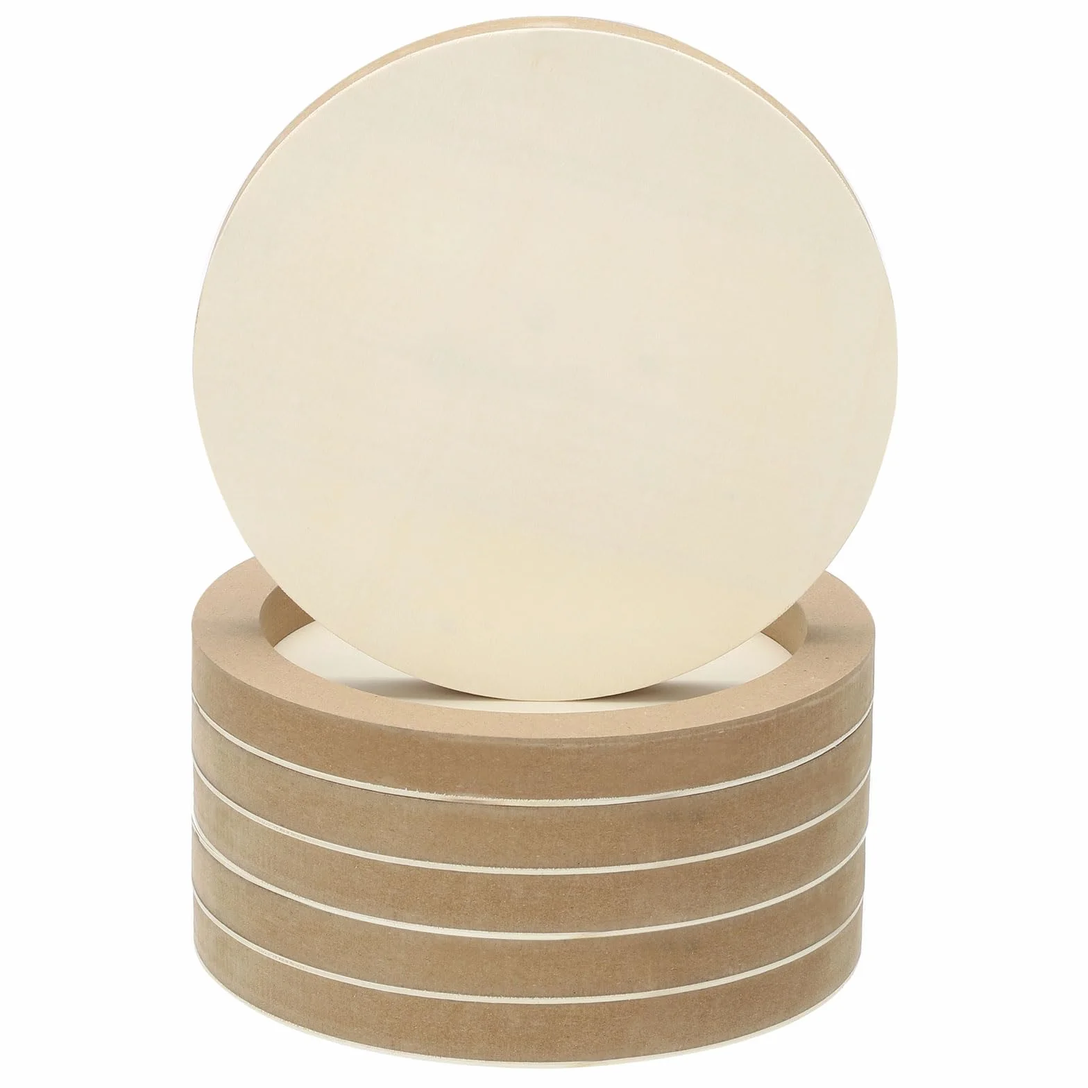 Paneles redondos de lona de madera sin terminar de 8 pulgadas, paquete de 6 discos circulares para manualidades, manualidades, pintura, tallado, proyectos de grabado, ideal para decoración del hogar y