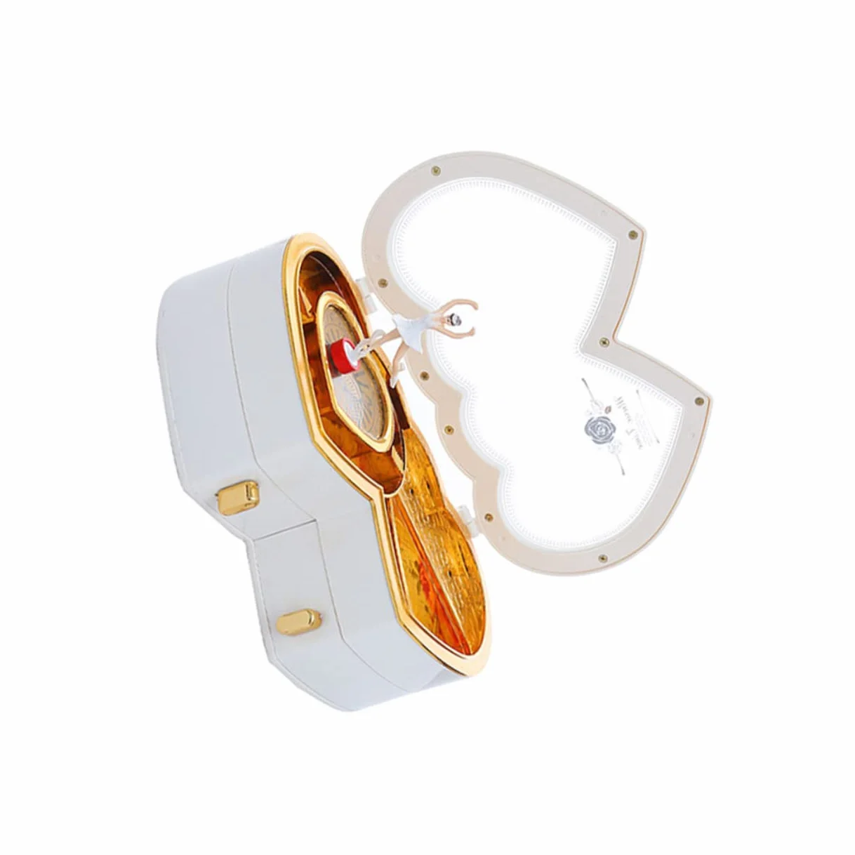 Cabilock Caja Ramo de Ranas contenedor de Joyas Musicales Organizador de Joyas Giratorio Almacenamiento música Chica decoración Regalos Escritorio Joyero Aparato de relojería Decorar