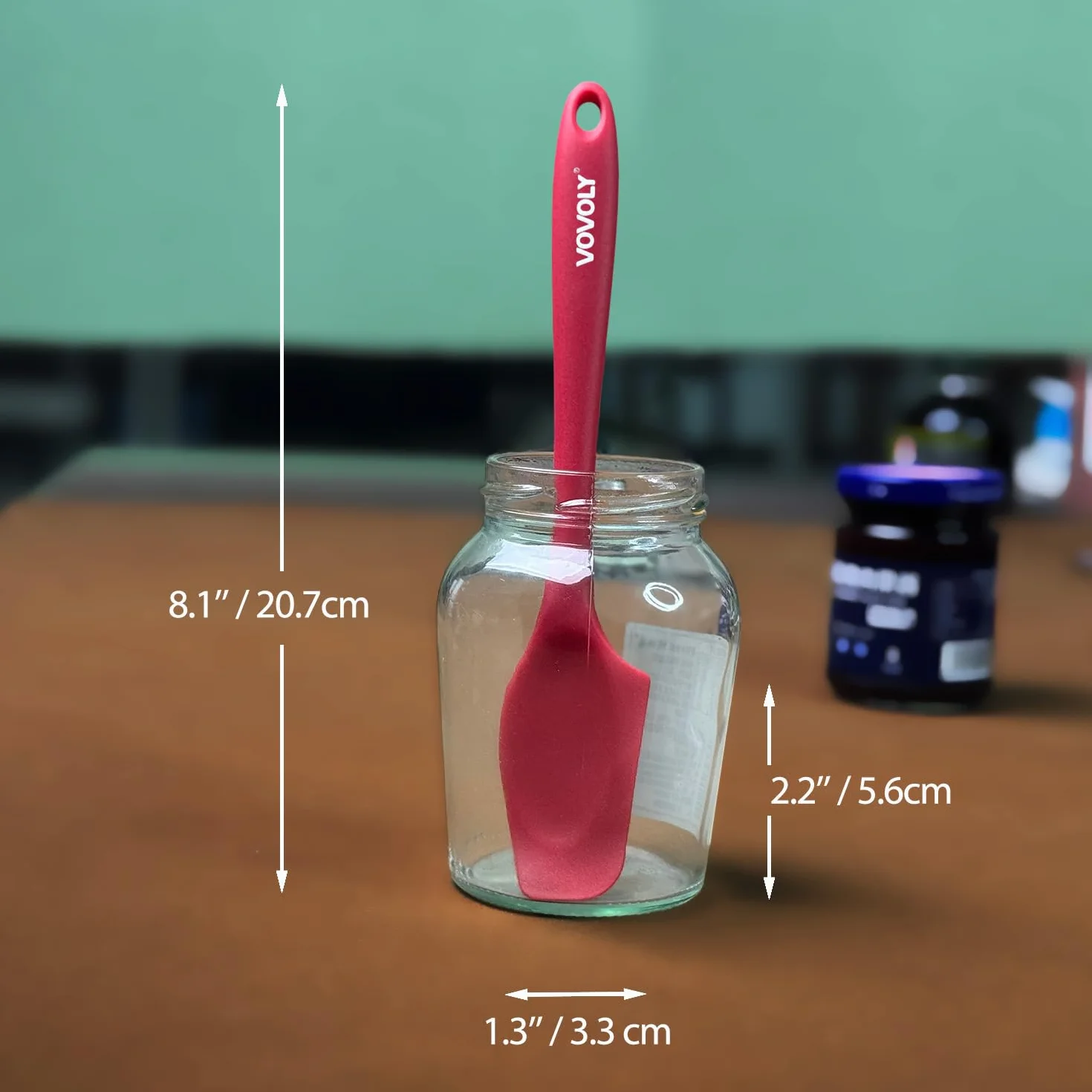 Mini espátulas de silicona, espátula pequeña curvada con cuenco poco profundo para cocina, raspador de tarros sin costuras para cocinar hornear, espátula húmeda para alimentos para mascotas, 8.2