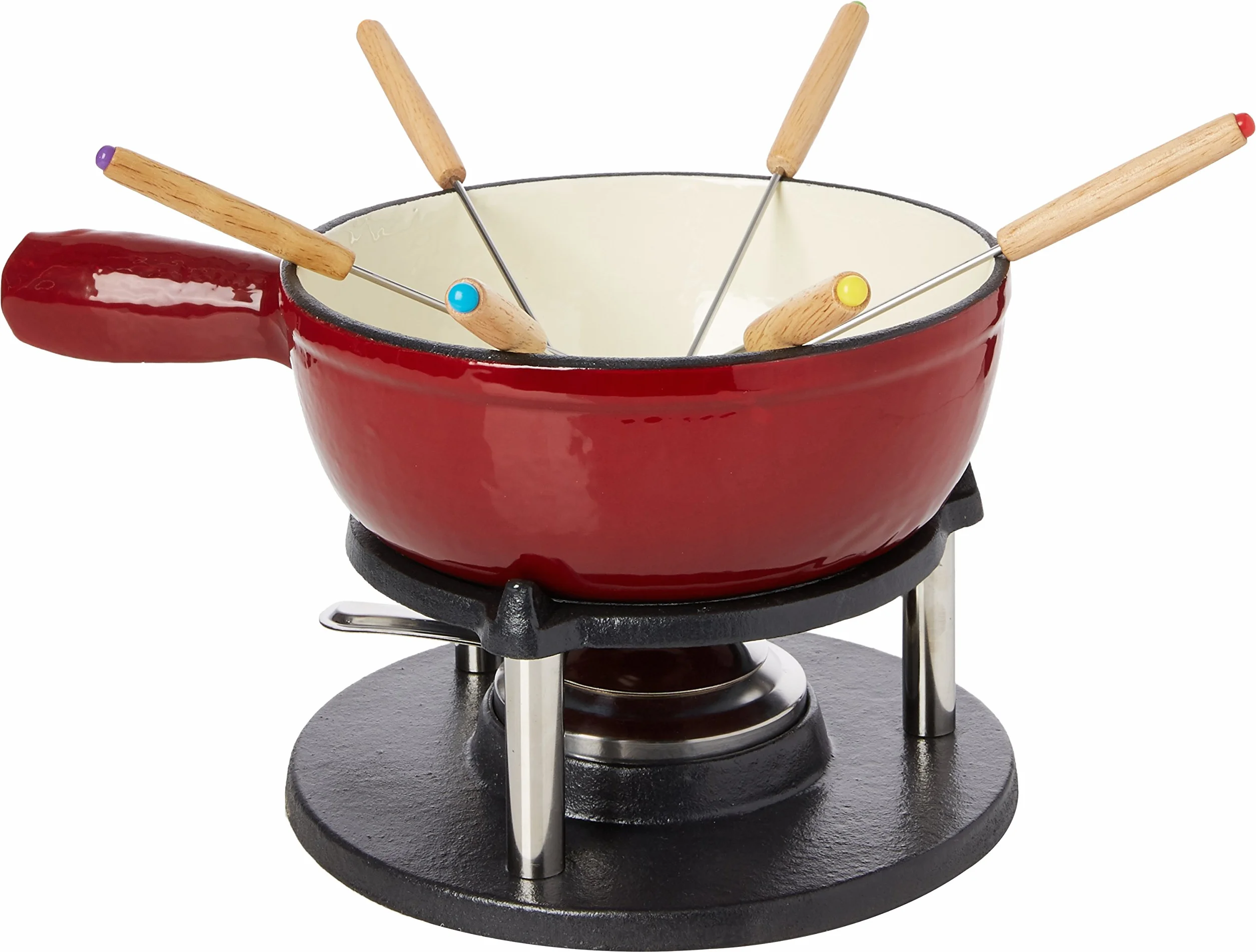 Baumalu 385052 - Juegode Fondue saboyana (6 Servicios, fundición esmaltada), Color Rojo