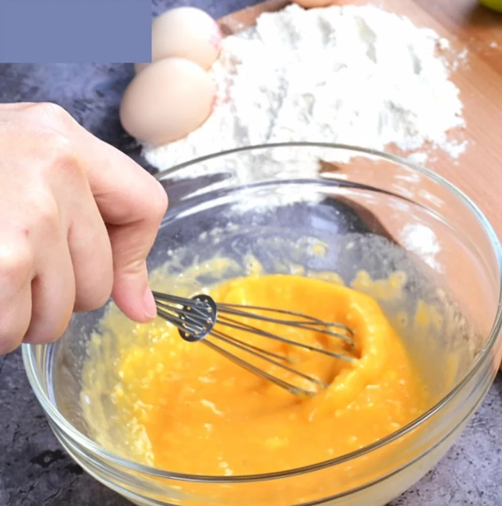 Batidor Huevos Batidor De Huevos Manual Giratorio Multifuncional, Herramientas Cocina For Hornear, Acero Inoxidable Utensilios Cocina(5 Inches)