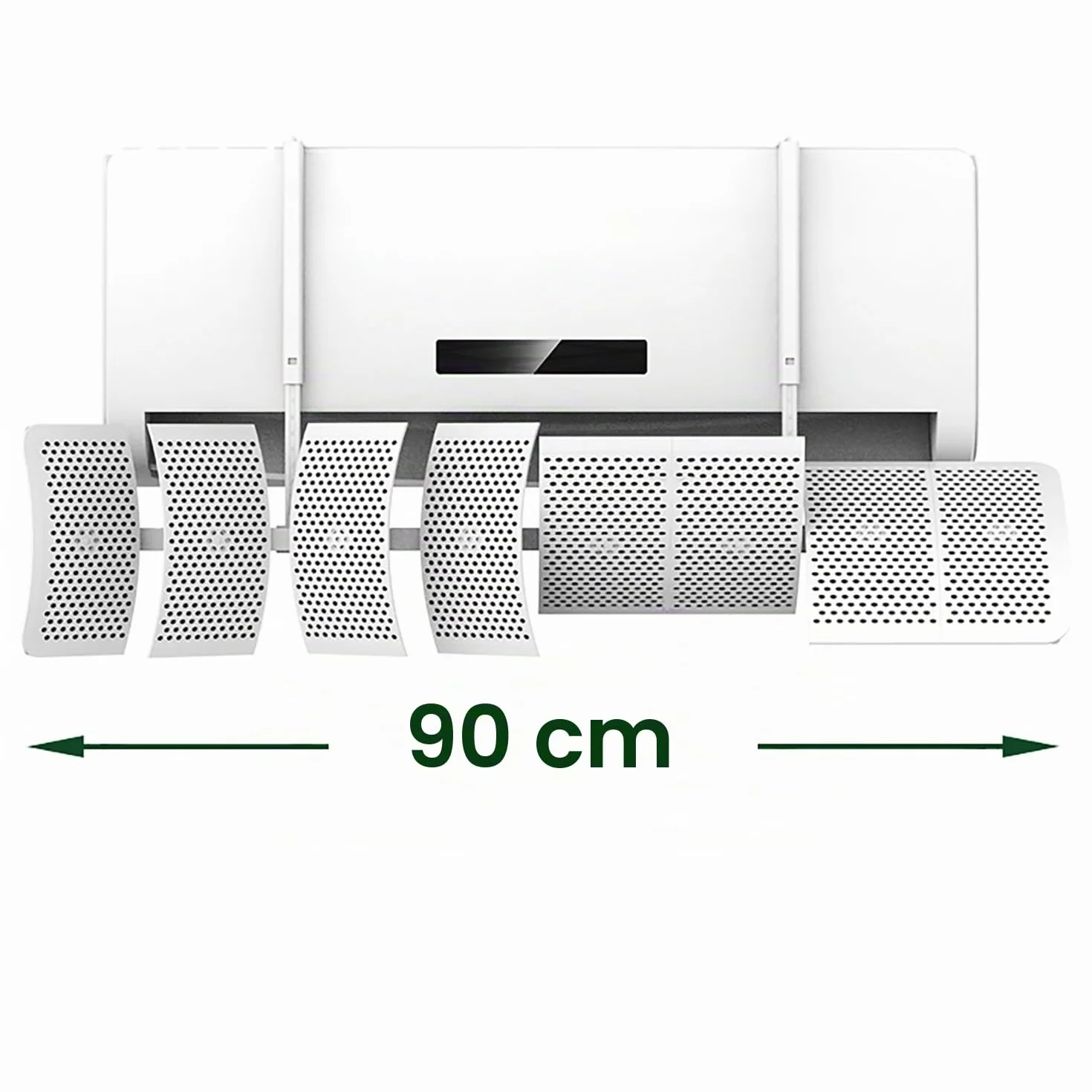 Deflector Aire Acondicionado Universal Ajustable 8 Aspas 270° Montaje Rápido Materiales Ecológicos