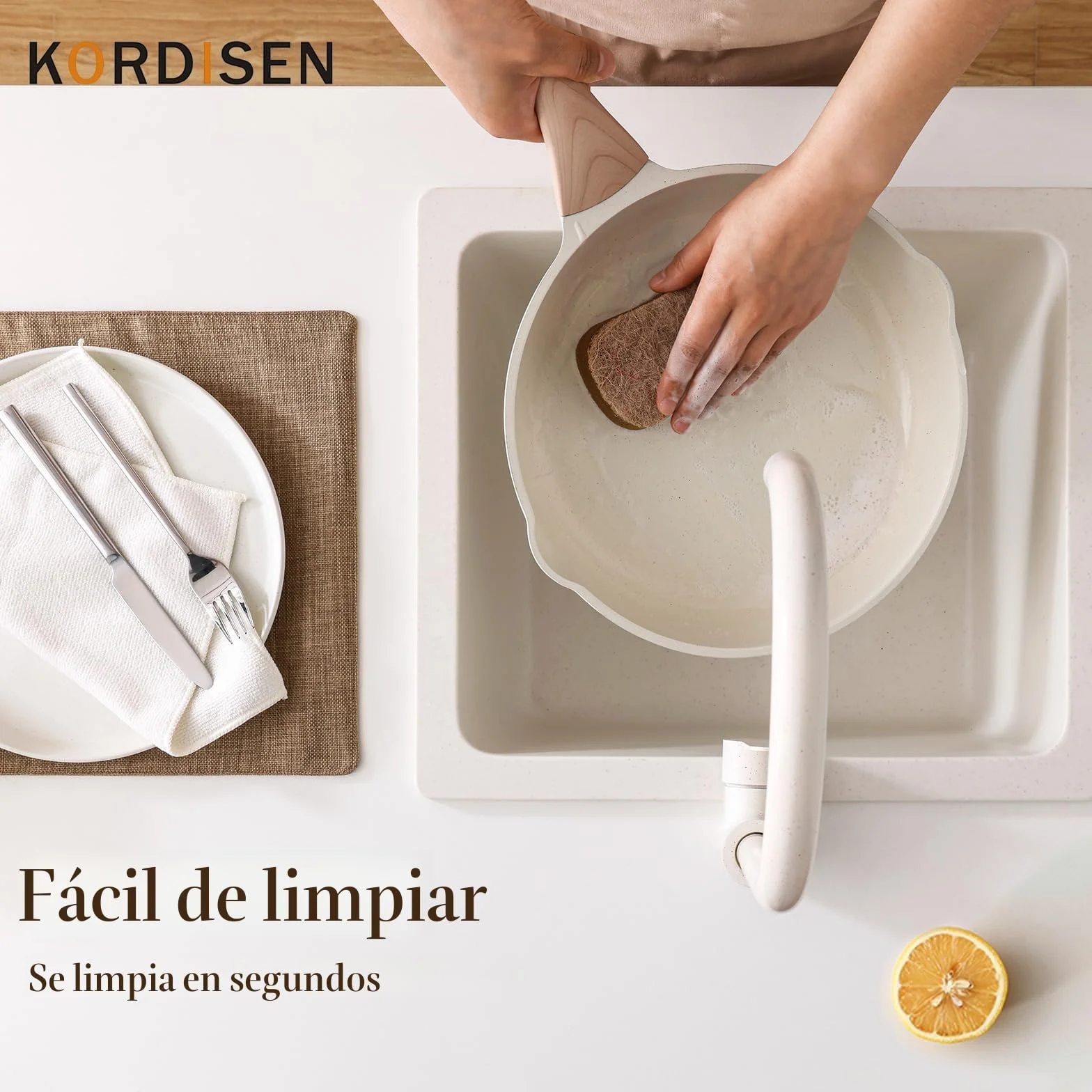Kordisen Sartén Cerámica Juego con Tapa 20/24/28 cm, Sartén Antiadherente Inducción, Saludable y No Tóxica, Sin PFOA y PFAS