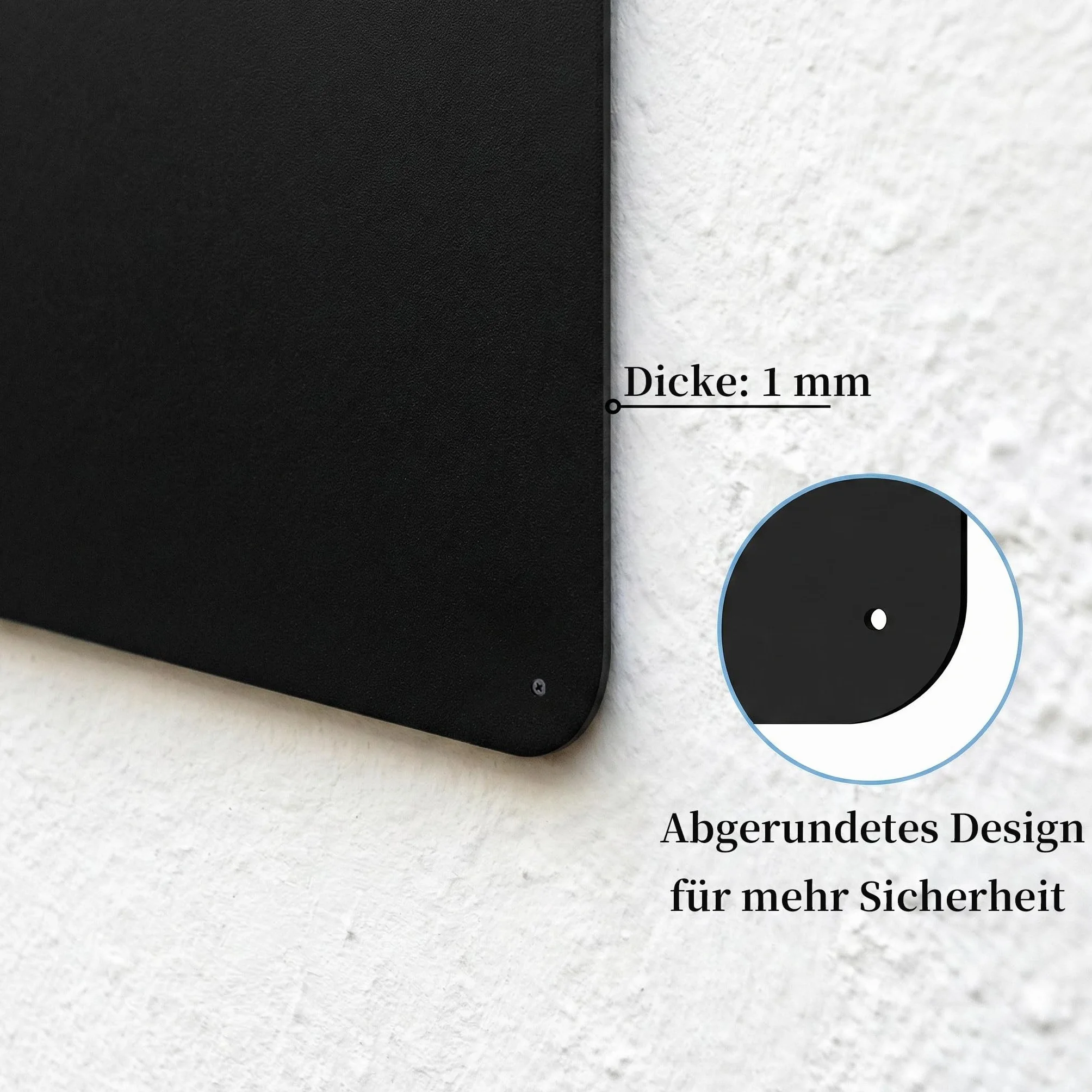 Pizarra magnética negra grande 60 x 90 cm: elegante pizarra magnética | pared magnética de metal para imanes de viaje y recuerdos | tablón de anuncios decorativo para salón, para