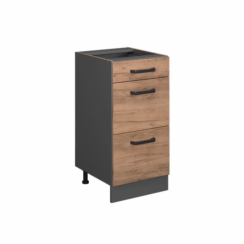 Vicco Mueble bajo de Cocina R-Line, Roble Dorado, 40 cm con cajones, sin encimera, para combinación Libre Dentro de Sistemas de Cocina modulares