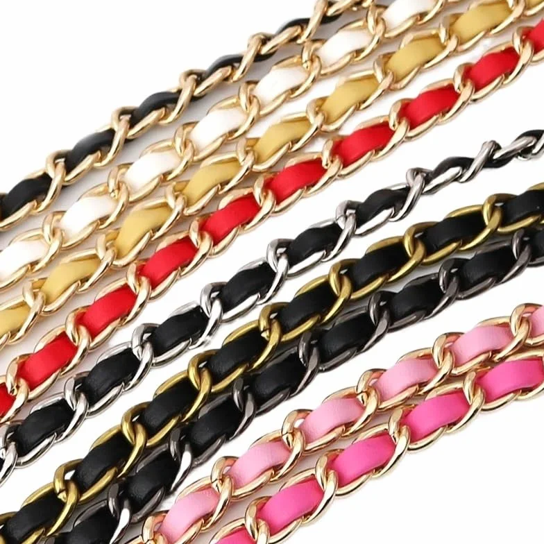 Cadenas Para Bolsos 5/10 Uds correa de hombro de cadena de Metal correa de bolso de hombro de cuero de PU desmontable cinturones de 120cm de largo for bolso Correa accesorios for bolso Cadena Bolso(Nu