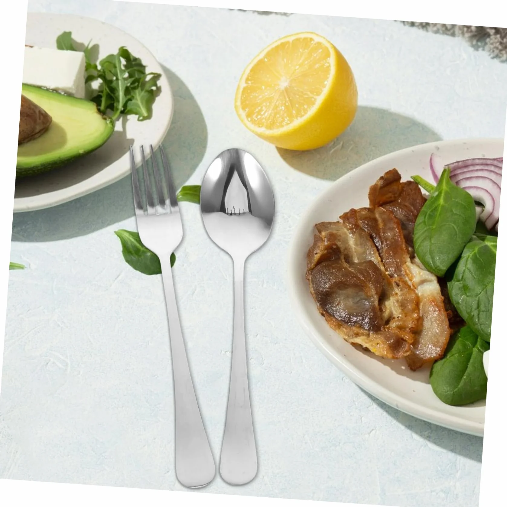 Cubiertos de Acero Inoxidable 20 Piezas para Cena y Fiesta | Plata, Agarre Cómodo y Uso Versátil, Diseño Elegante y Sencillo para Restaurantes y Otras Ocasiones