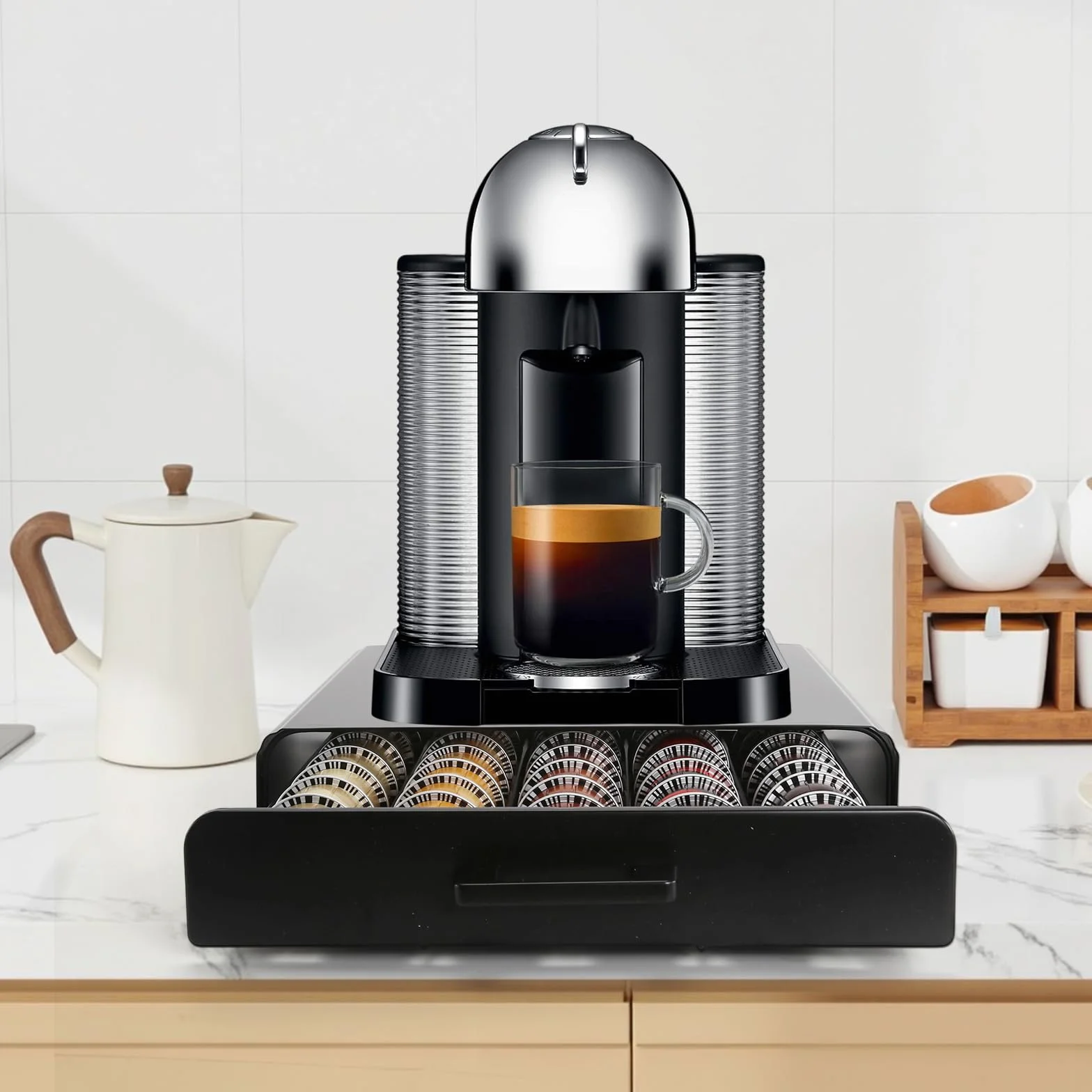 Soporte para Cápsulas de Café Vertuo, Dispensador y Organizador, Cajón Almacenamiento Vertuoline 35
