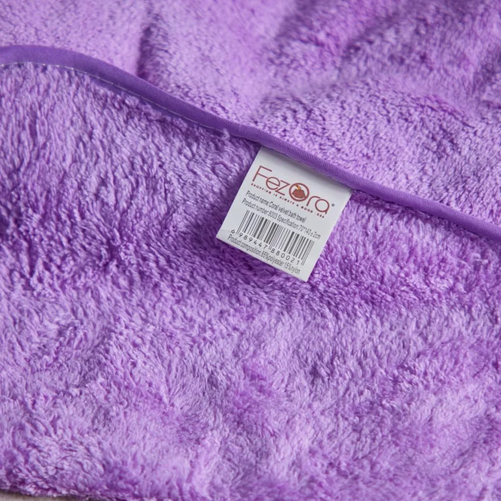 Fezora - Toalla de baño (500 g/m², extra suave y de secado rápido, alta absorción, tamaño grande, para el baño, 70 x 140 cm), color morado