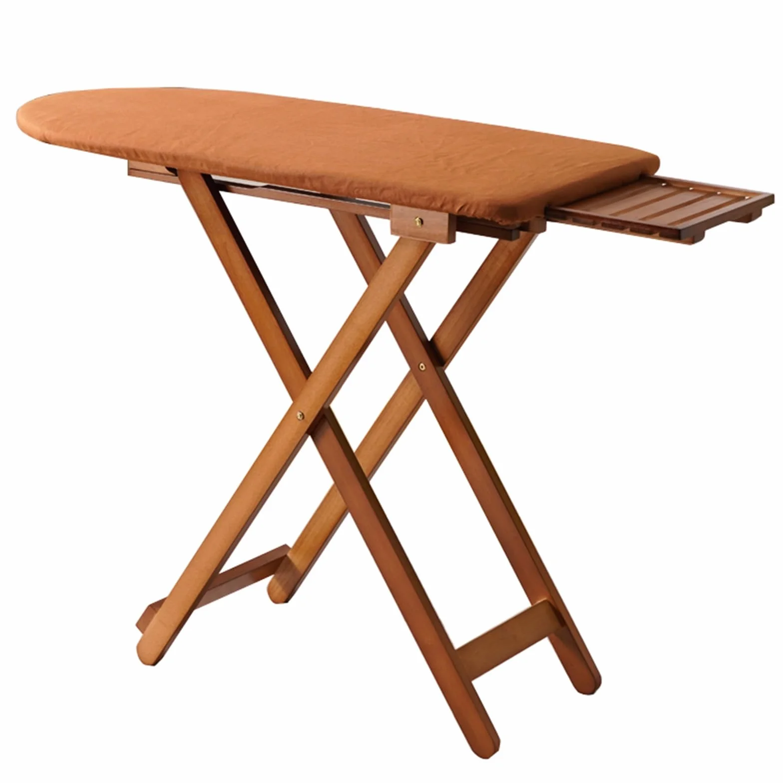 Tabla de Planchar Plegable Extragrande de Madera Maciza, Extra Ancha Mesa Planchar con Soporte de Hierro Extraíble y 3 Alturas Ajustables