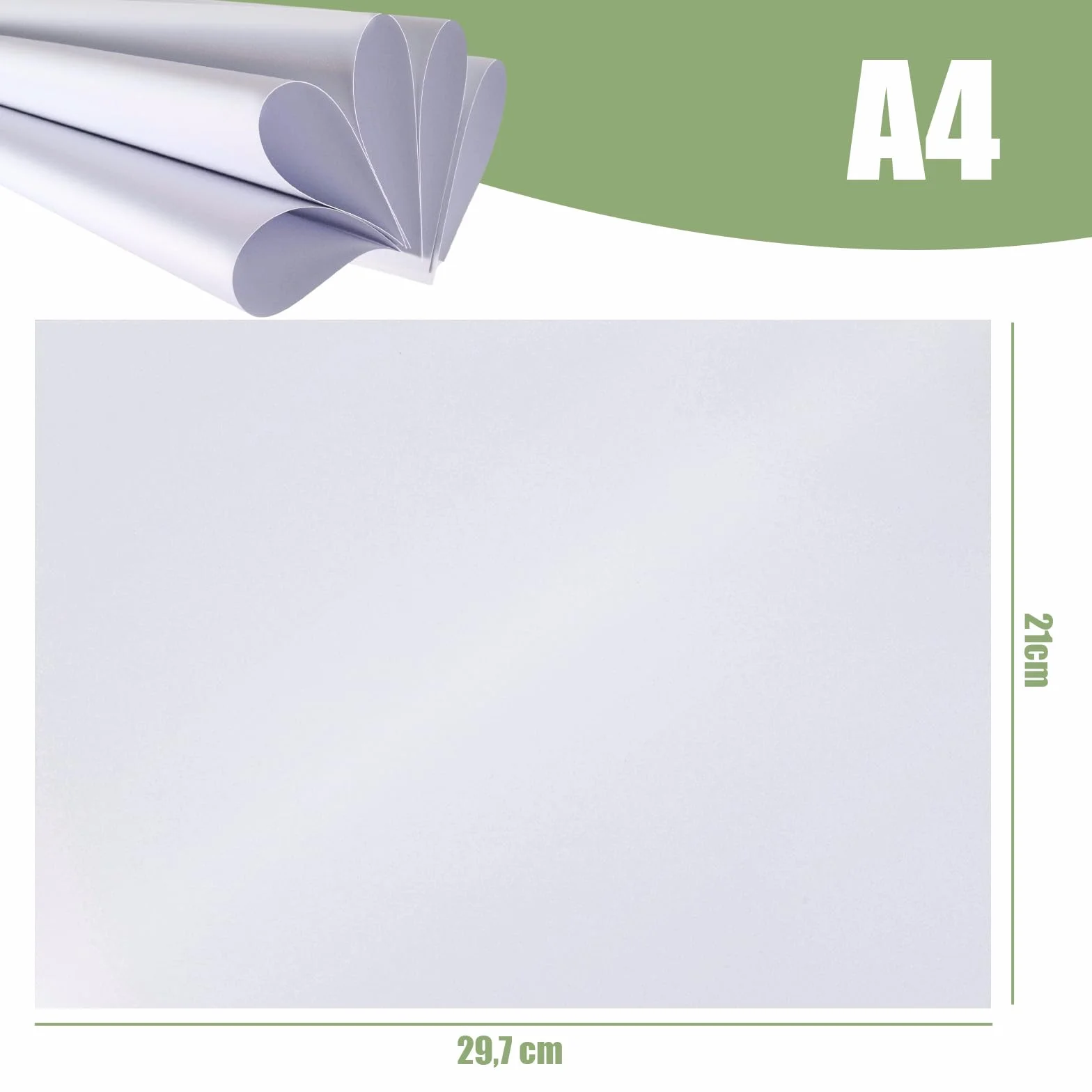 Papel perlado DIN A4 blanco metalizado 210 g/m² 100 hojas manualidades brillo nacarado