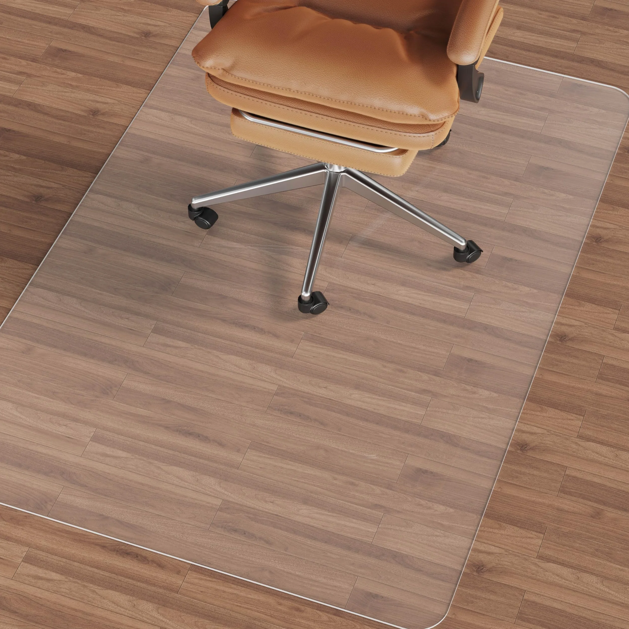 NATRKE - Alfombra para protección de Suelos Duros, Protector de PVC Transparente de Madera para Silla de Oficina en casa, sin BPA y sin ftalatos, 122 x 92 cm