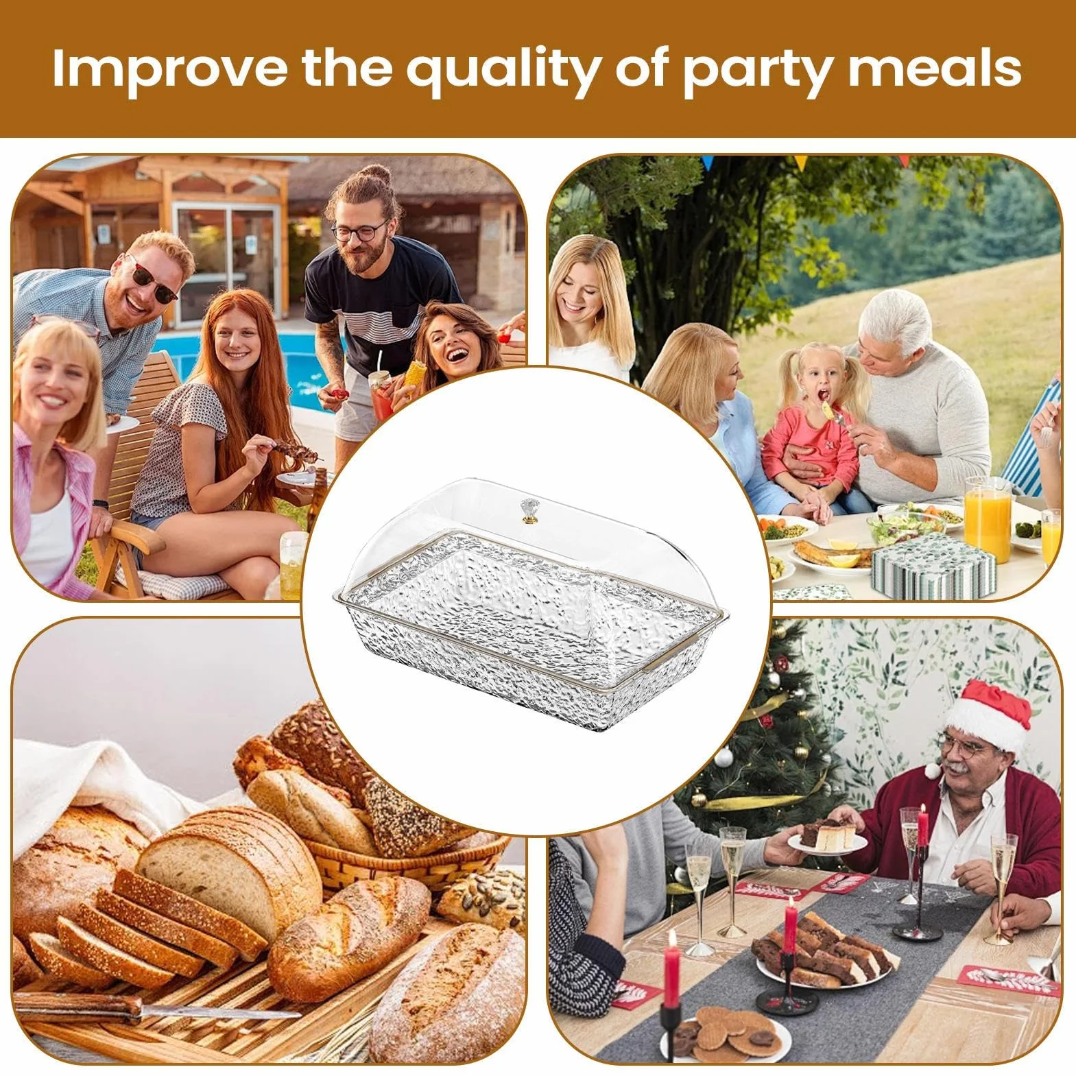 Bandejas De Comida Para Plato De Fruta Galletas Y Snacks | Bandejas De Servicio Para Buffet Organizador Para Suministros De Catering Preparación Reunión Familiar Evento Festivo