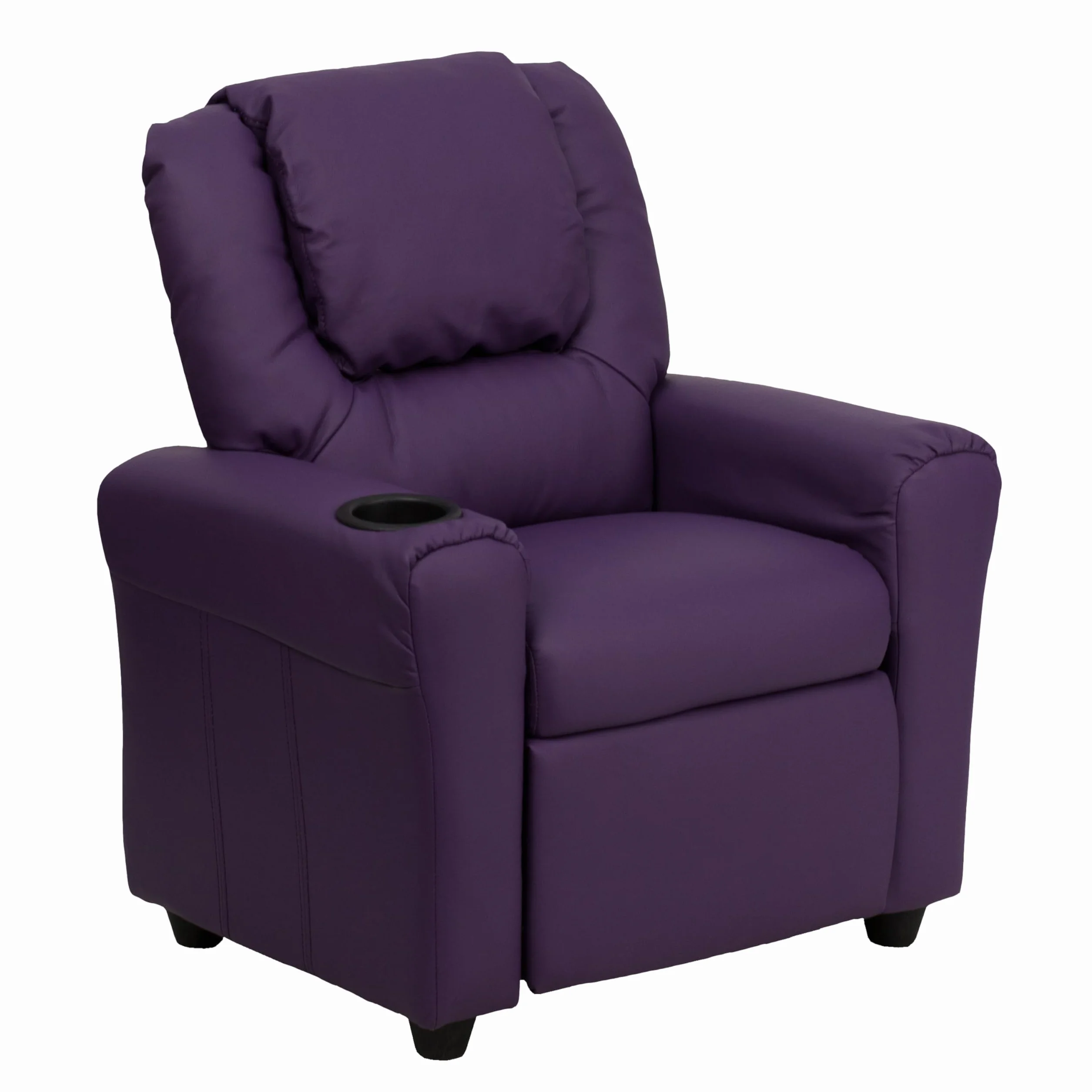 Flash Furniture contemporáneo Beige Vinilo niños reclinable con portavasos y reposacabezas