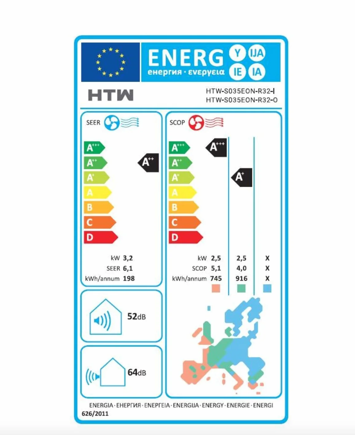 AIRE ACONDICIONADO HTW Split 1x1 EON 3000 frigorias Inverter wifi