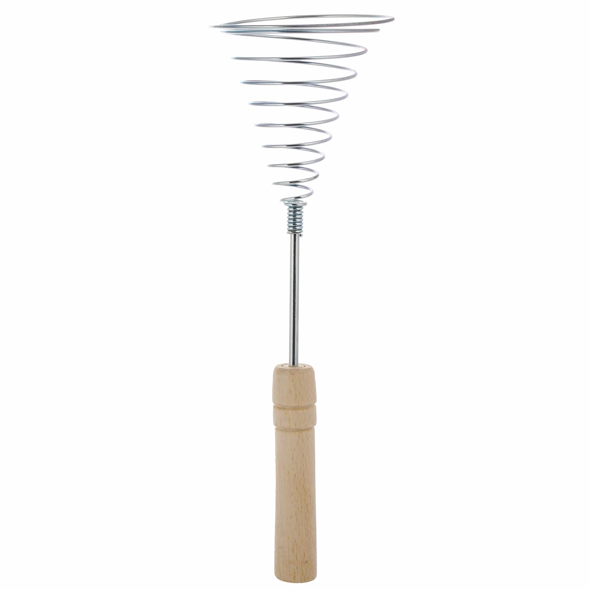 Batidor de alambre de acero inoxidable para huevos – Pack de 2 – Batidor de acero inoxidable con mango de madera de acero