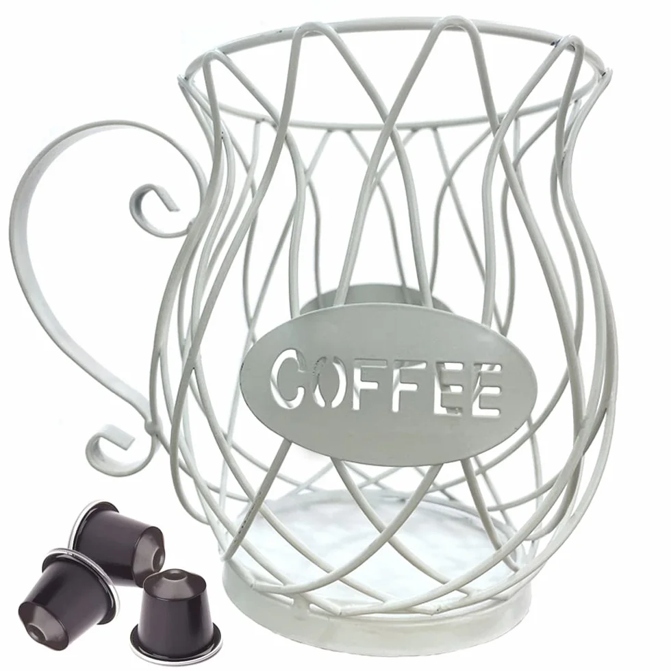 Cesta de Almacenamiento de Cápsulas de Café Soporte (Blanco)