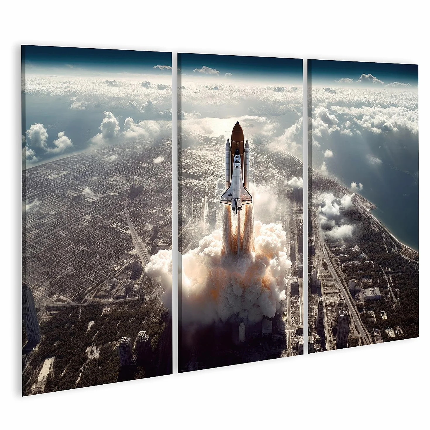 islandburner Primer cuadro sobre lienzo transbordador espacial inicio tomada fotografía aérea tierra imágenes exteriores murales carteles