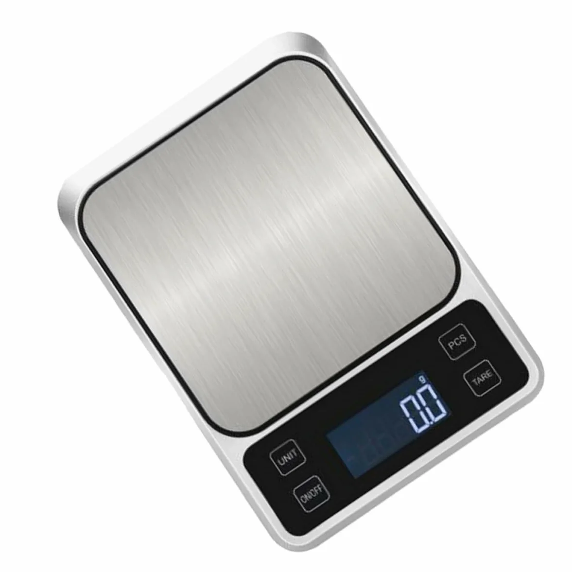 CRAFTHROU Báscula Electrónica de Cocina Acero Inoxidable Alta Precisión Pantalla Clara Portátil para Alimentos y Joyería Función Tara Recargable