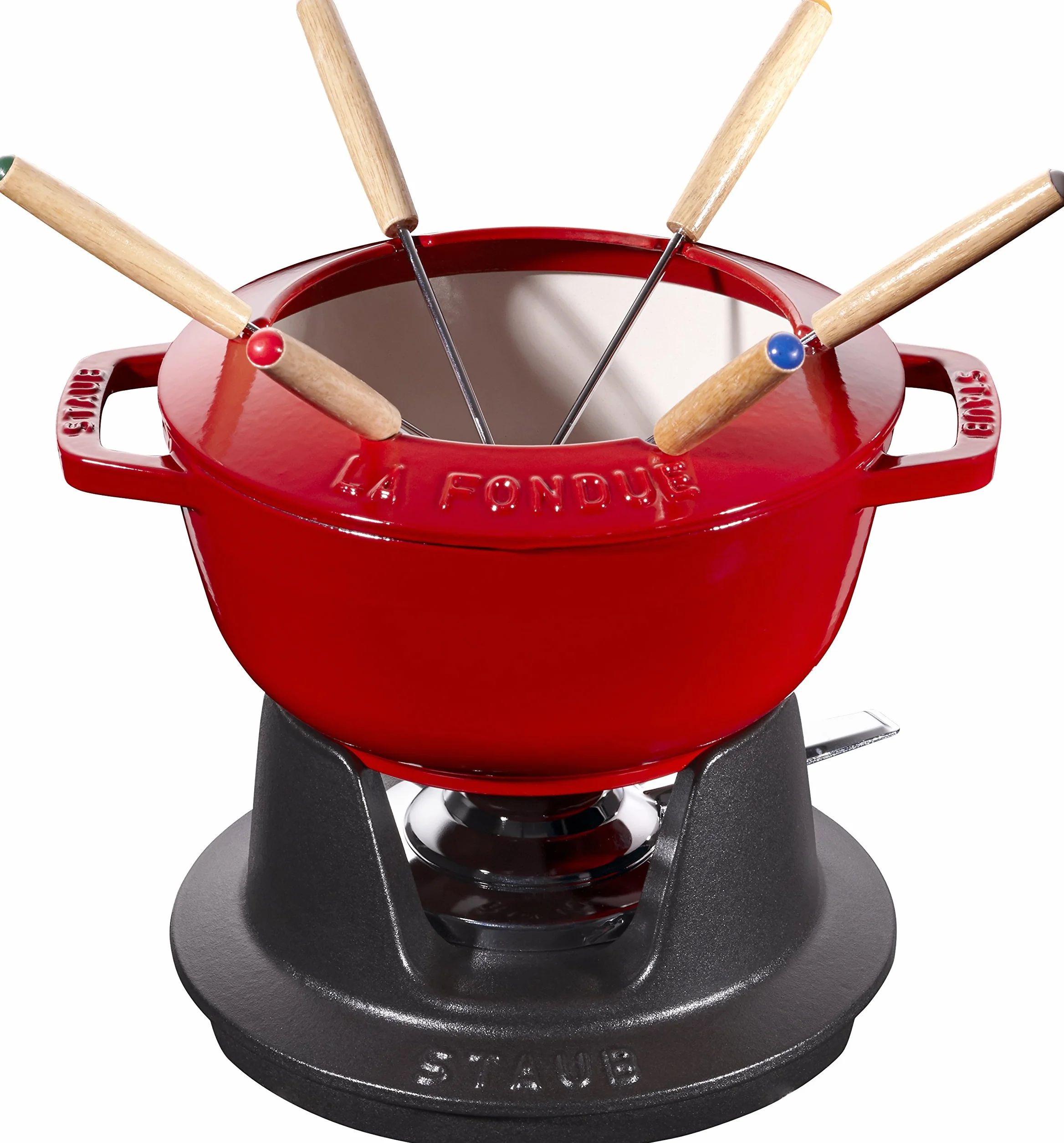 Staub Fondue Set Cereza Rojo 18 cm