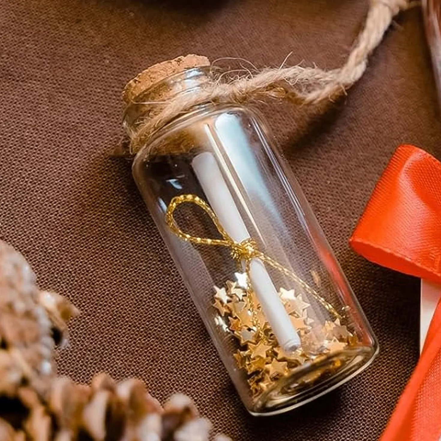 Botellas de vidrio con tapa de corcho 5 ml mini frascos para manualidades decoración