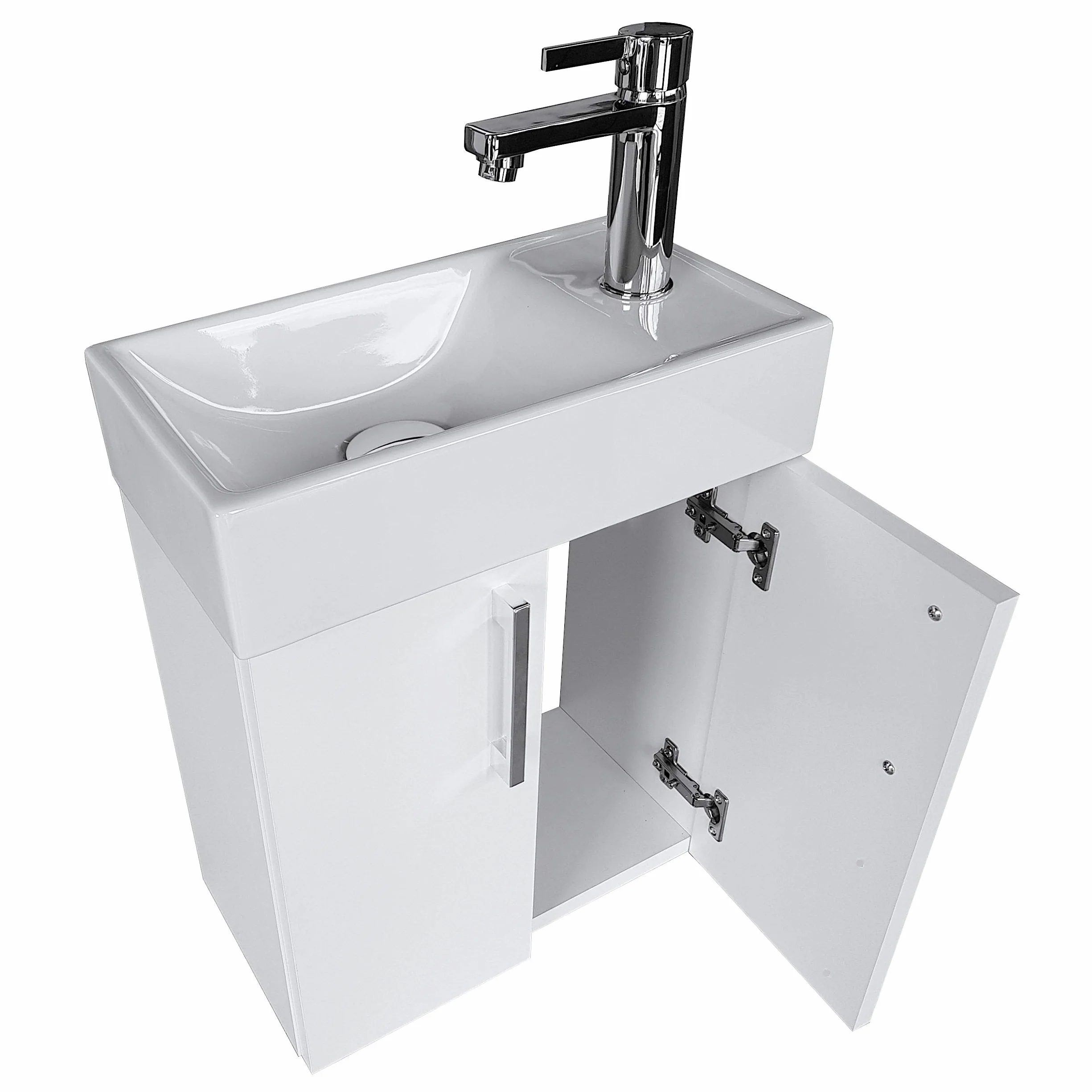Mueble de Lavabo Blanco con Lavabo Cerámico 40 x 22 cm Izquierda/Derecha