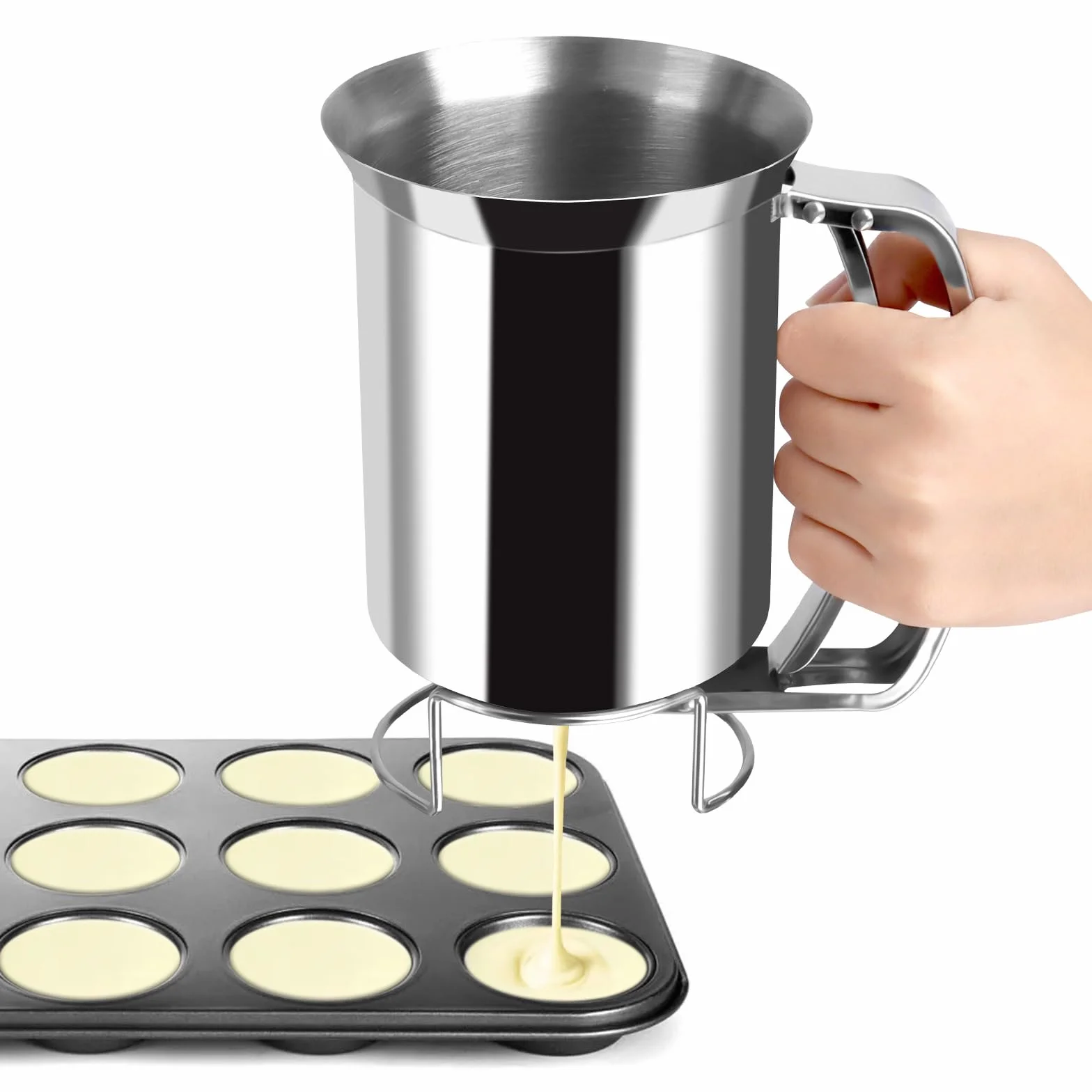 Dispensador de Masa Magdalenas, 800ML Dispensador de Masa para Panqueques, de Tortitas y Crepes Dispensador,Dispensador Cupcakes Dispensador