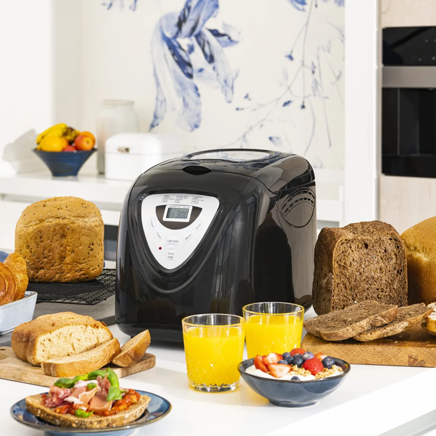 Princess 152009 Panificadora Completamente automática óptimo para dietas Especiales y alergias, Gluten, 15 programas, Temporizador Digital, Capacidad de 900 Gramos, Negra, 18/8 Stainless Steel, Negro