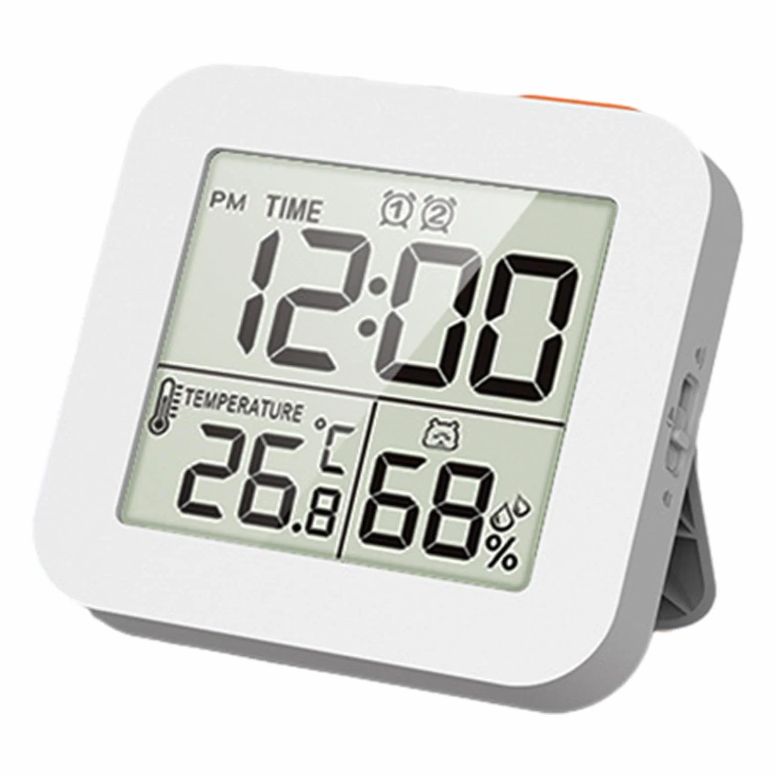 Perfk Reloj de Baño Digital Temporizador Ducha Alarma Impermeable Cocina Higrómetro Pared Blanco