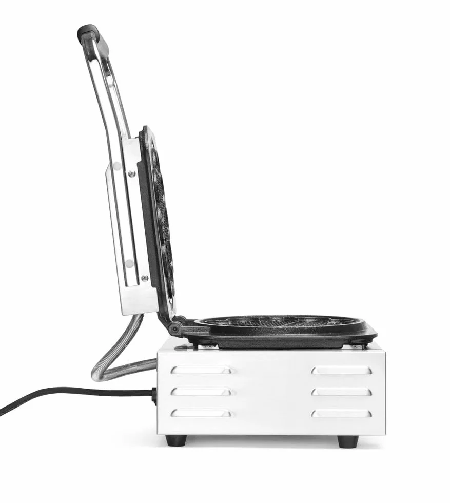 HENDI Gofrera eléctrica, gofres de Corazón, 5 moldes, con tenedor para gofres, T regulable, placas de hierro fundido antiadherente, 230V, 2200W, 320x437x(H)251mm, acero inoxidable