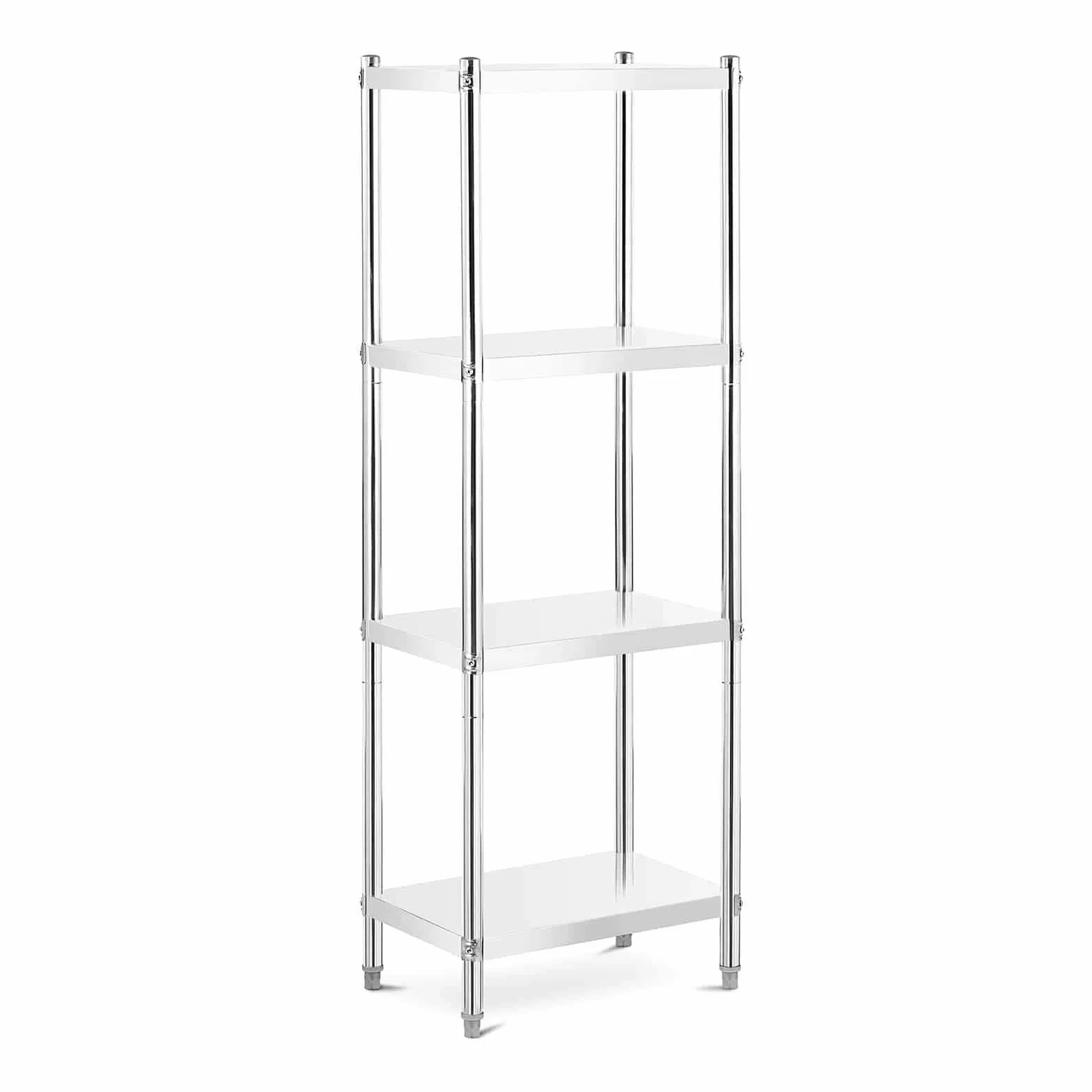 Royal Catering Estantería De Metal Estante Metálico RCER-6040 (Dimensiones: 60 x 40 x 180 cm, Hasta 200 kg, 4 estantes, Acero inoxidable)