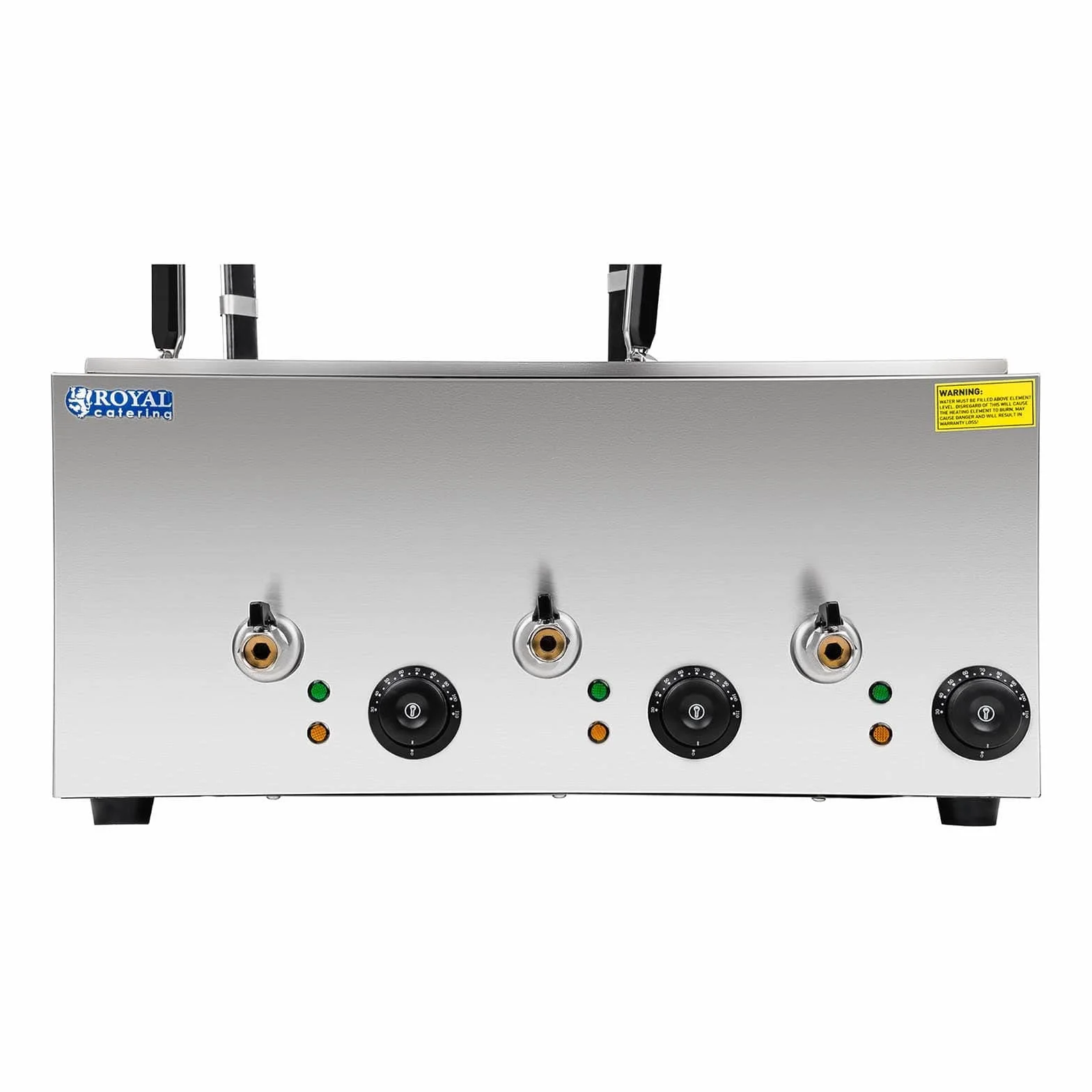 Royal Catering Cuece-pastas con 6 Cestas Cocedor Para Hostelería RCNK-6 (Dimensiones: 50,7 x 60,5 x 50 cm, 3 x 1.000 watt, 3 x 4 Litros)