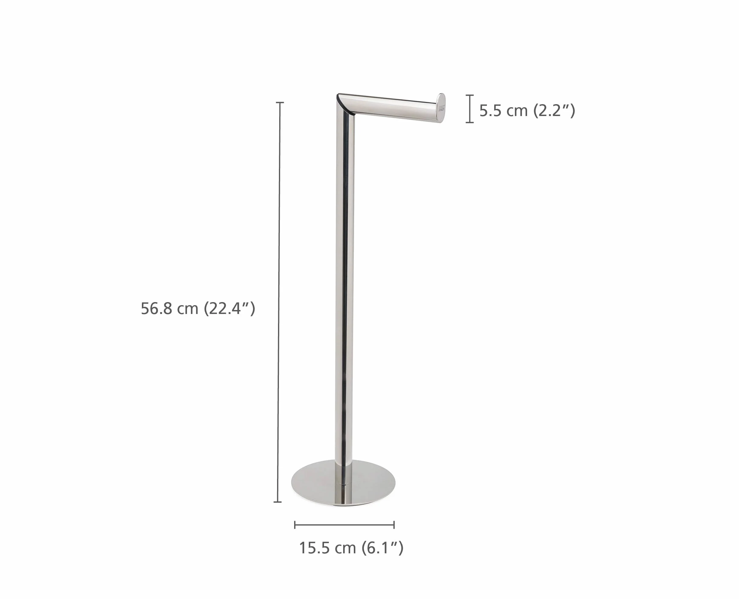Joseph Joseph EasyStore Luxe Portarrollos Papel Higiénico 2 en 1 de Pie, Acero Inoxidable Premium con Base Pesada, Soporte para hasta 4 Rollos