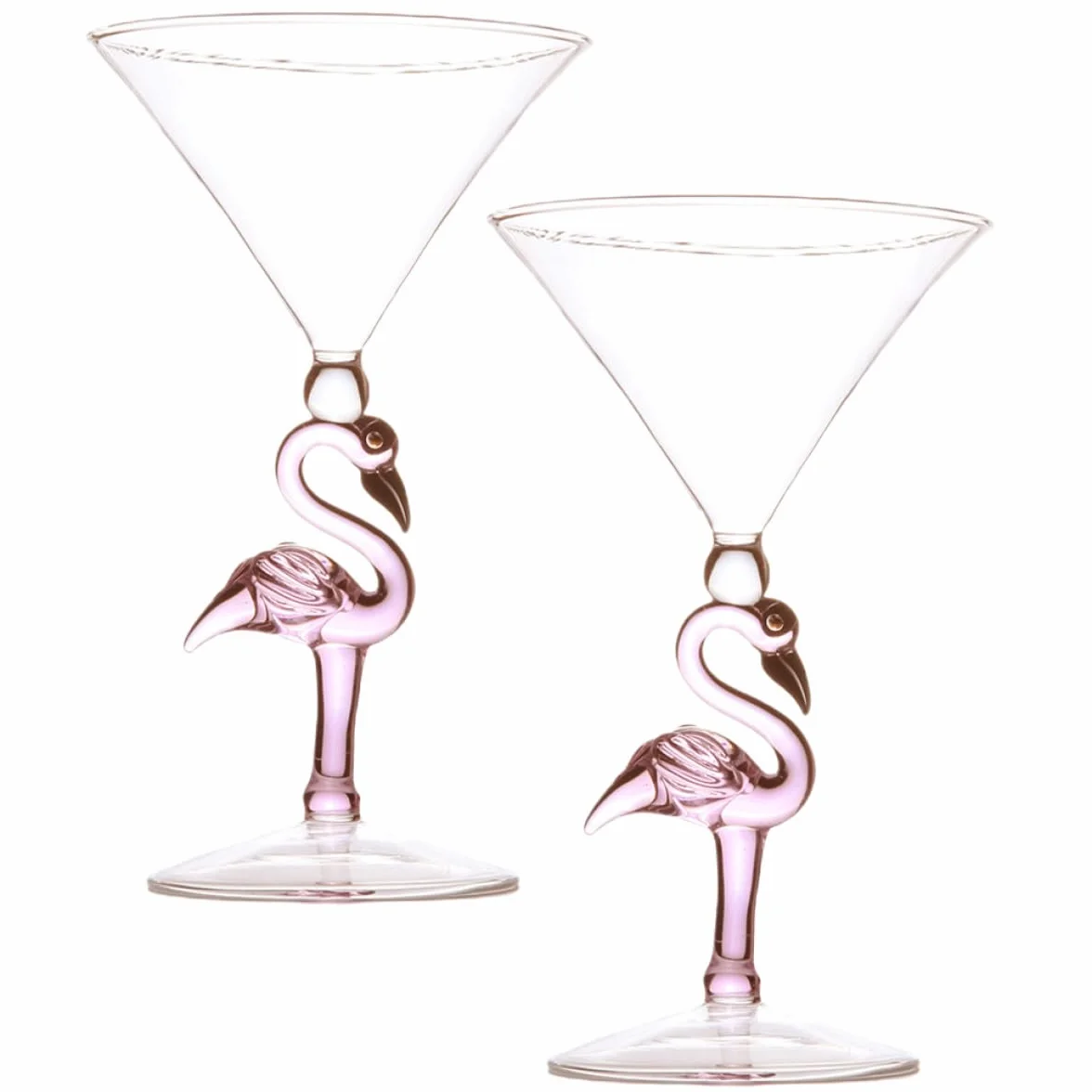 DOITOOL Copas de Vino Rosa Diseño de Flamenco Juego de 2 de Vidrio Resistente al Desgaste de 200 Ml para Fiestas y Restaurantes