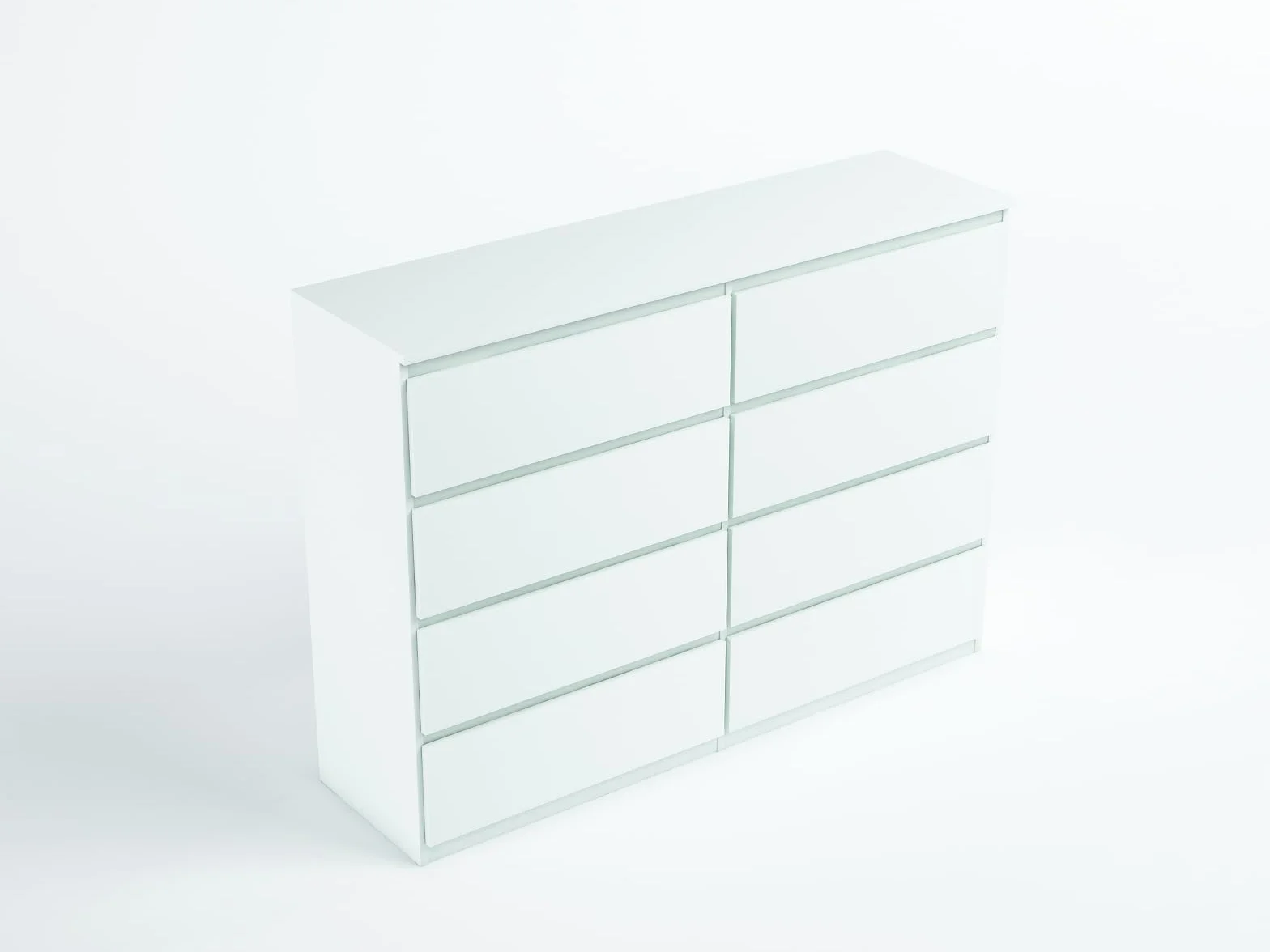 meble masztalerz Comoda Dormitorio 8 Cajones 120 cm - Cajonera Armario Interior - Sinfonier Dormitorio Alto - Muebles para el Salón - Cómoda Moderna - Blanco 120x101,5x39 cm