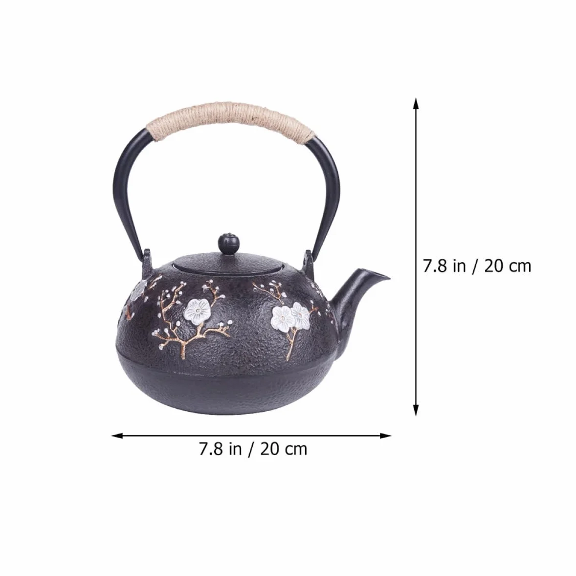 Cabilock Tetera Tetsubin de Hierro Fundido Pequeña, Infusor de Hojas Sueltas, Interior Esmaltado, para Hogar y Oficina, Tetera Metálica Tradicional Japonesa, Decoración y Uso Diario