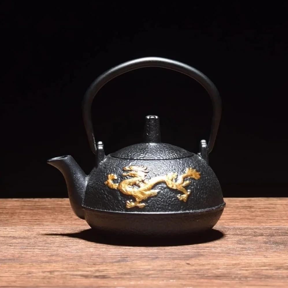Tetera De Hierro Fundido, Tetera De Cerámica China, Tetera China De Hierro Fundido De 300 Ml, Olla De Hierro Fundido Del Sur, Tetera Creativa, Olla De Hierro Fundido De Dragón De Hierro Doble