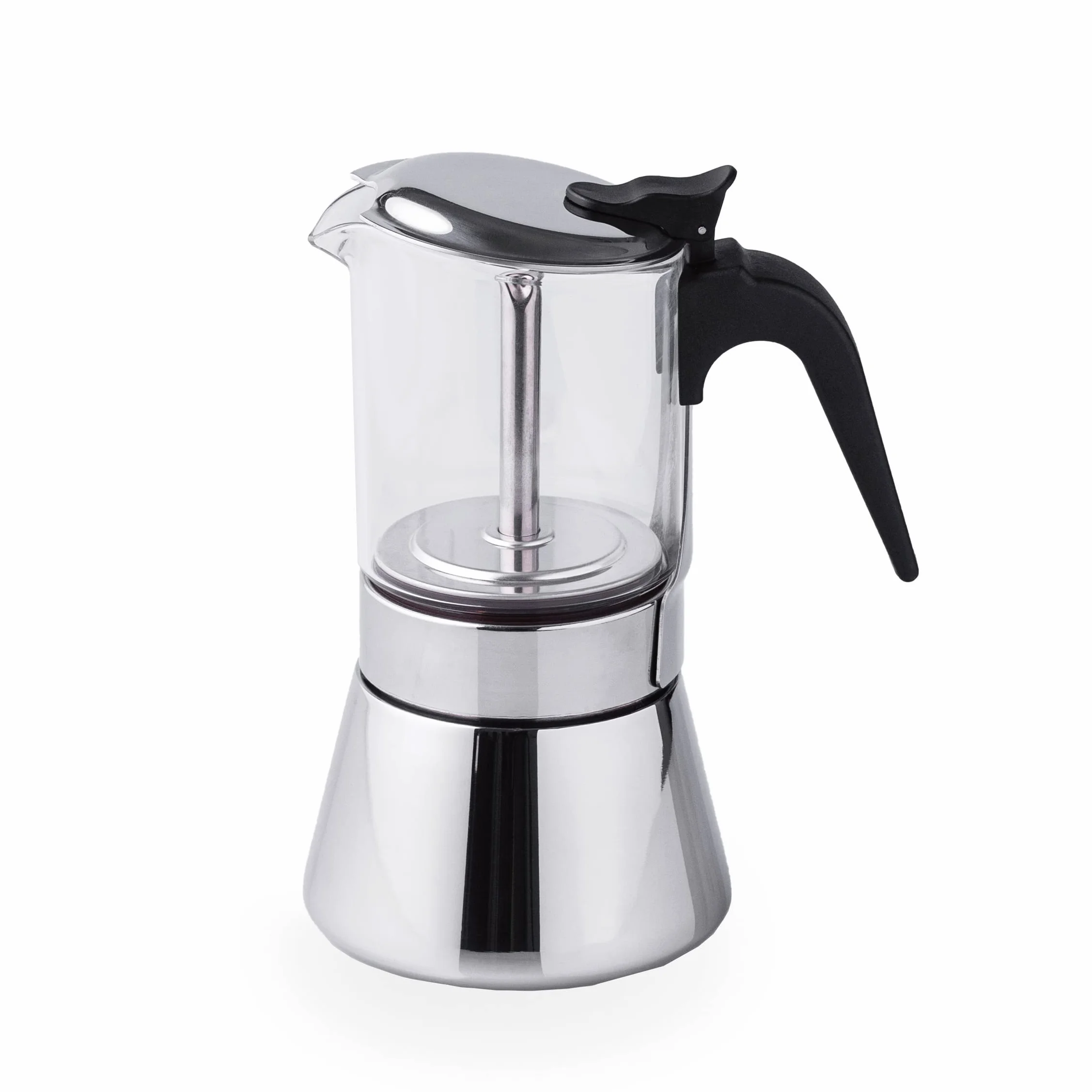 LACOR - 62126 - Cafetera Italiana Siena, Cafetera Express, Acero Inoxidable 18/10, Apta para Todo Tipo de Fuegos Incluido Inducción, Apta para Lavavajillas, Capacidad 6 Tazas, Acabado Pulido Espejo