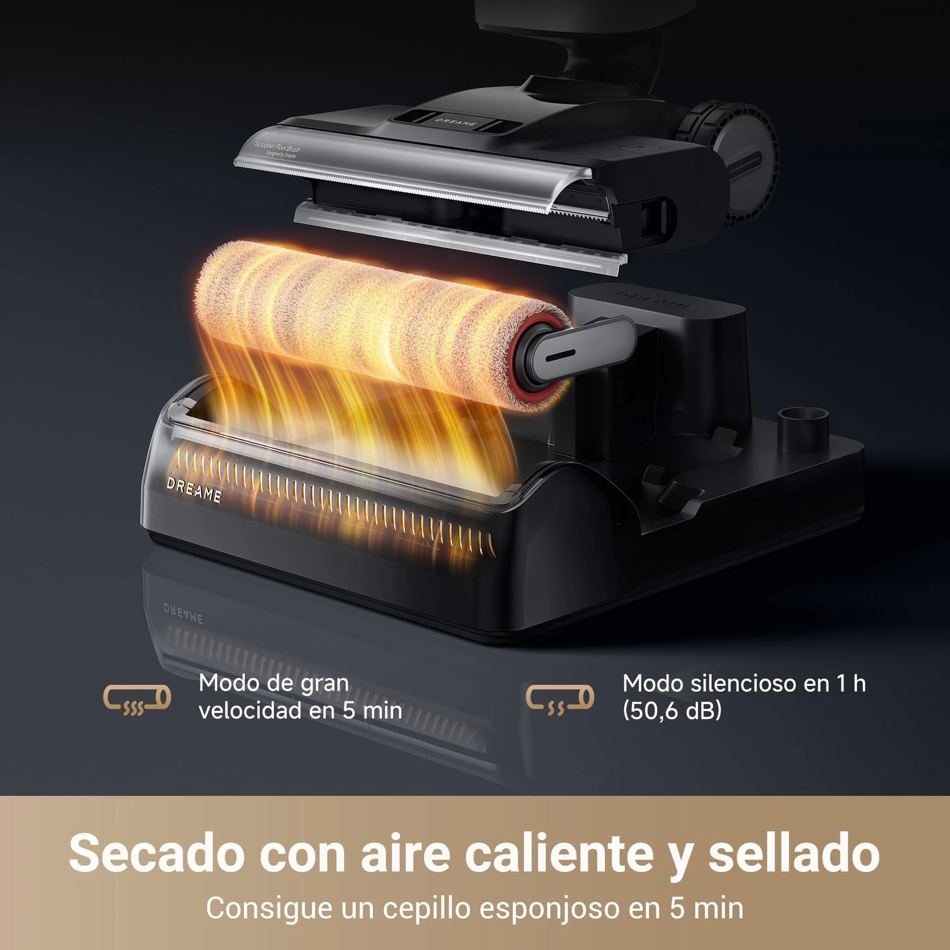 DREAME H14 Pro Aspiradora en Seco y Húmedo, Alcance de 180 Celsius, Autolimpieza a 60 Celsius, Secado en 5 min, Máxima Potencia de 18.000 Pa, Adición Automática del Producto, Cepillo Giratorio