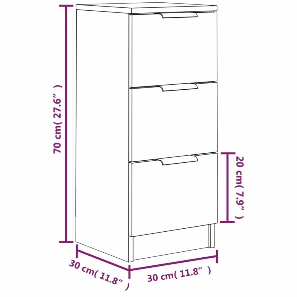 vidaXL 2X Aparadores Mueble Armario Espacio Almacenamiento Auxiliar Salón Consola Teléfono Cajones en Casa Madera Contrachapada Blanco