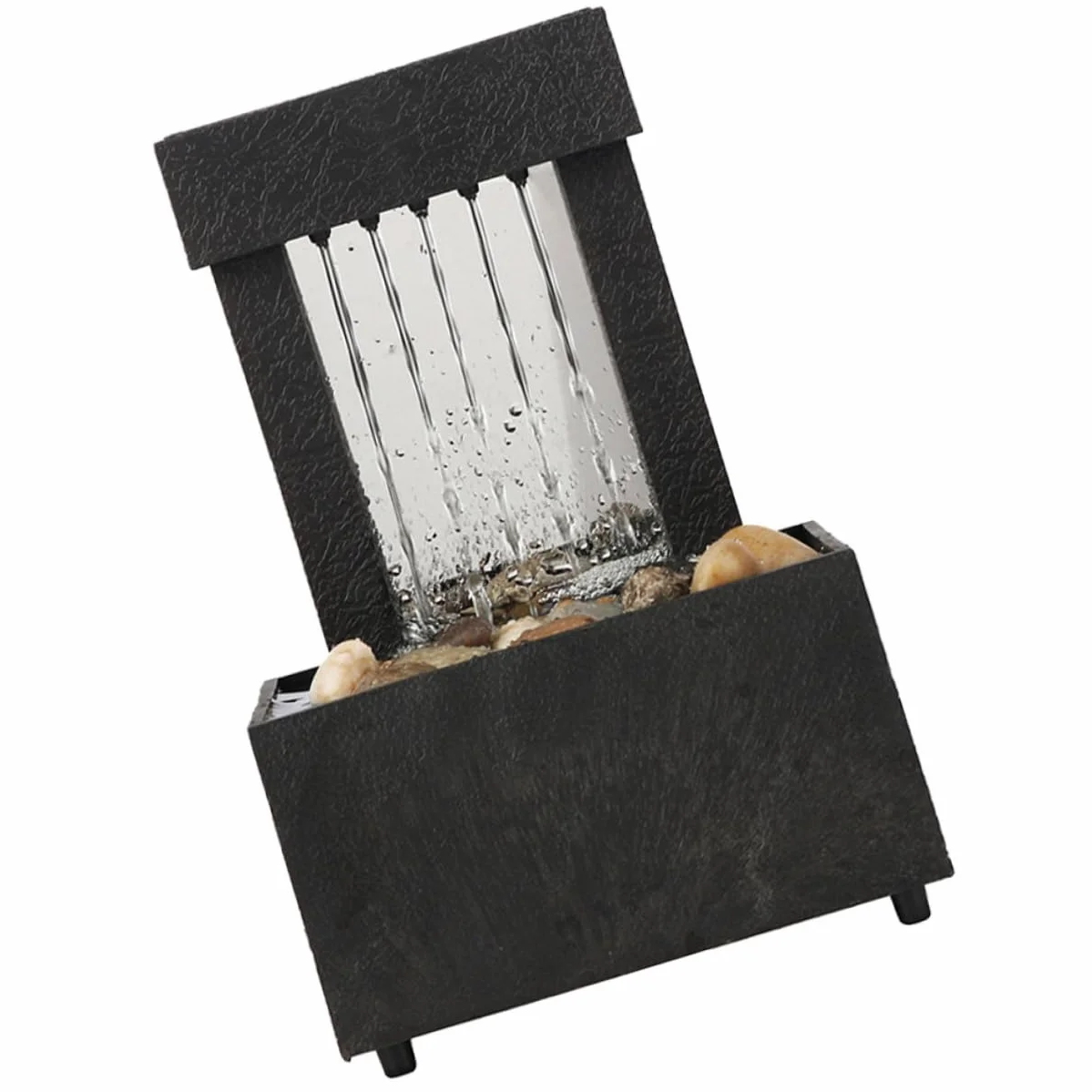 STOBAZA Fuente Agua Decorativa de Interior, Pequeña Fuente de Agua de Escritorio, Estilo Chino, Abs y Pebble, CREA un Ambiente Tranquilo para Hogar y Escritorio