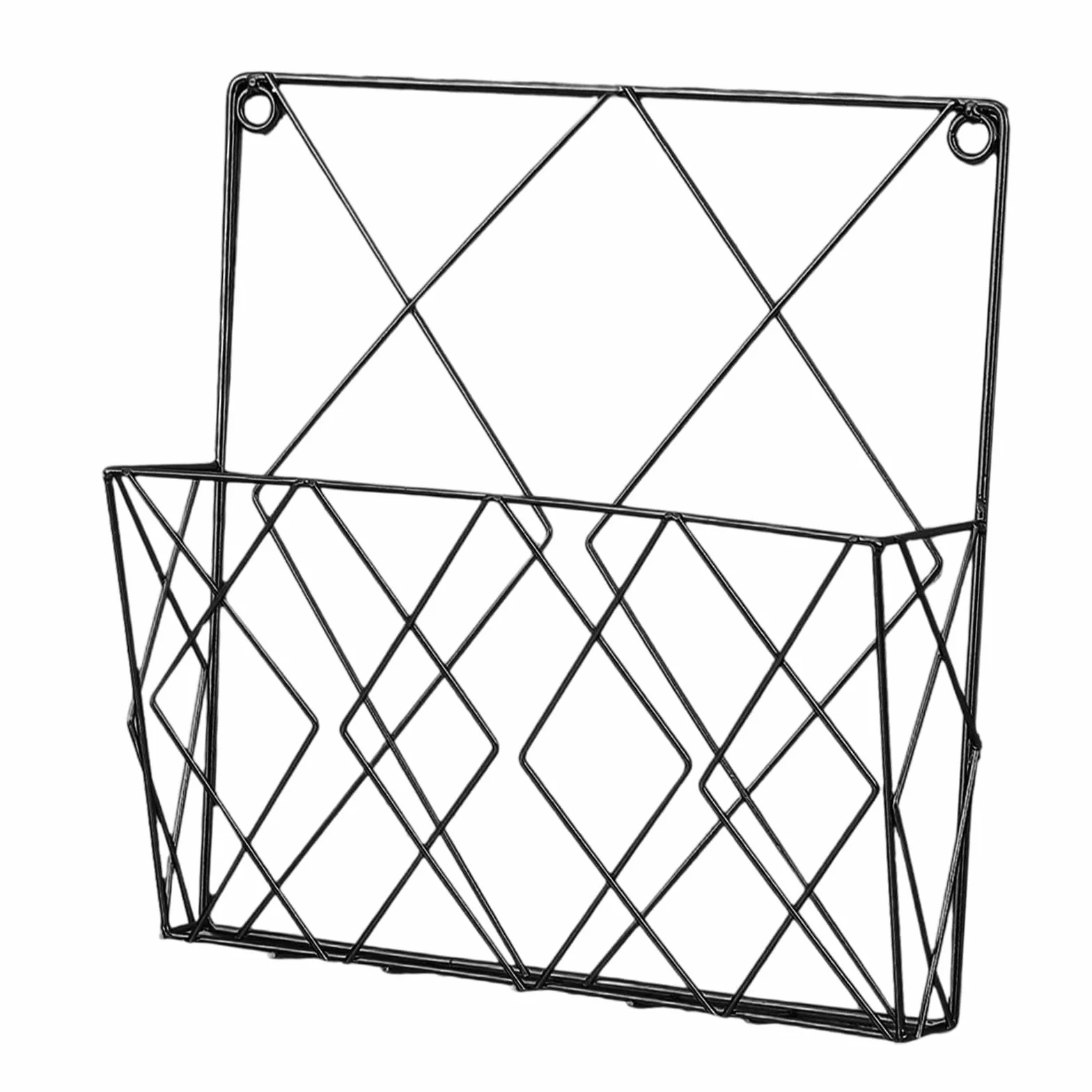 Revistero de Pared de Hierro Forjado Negro, Organizador de Revistas Moderno